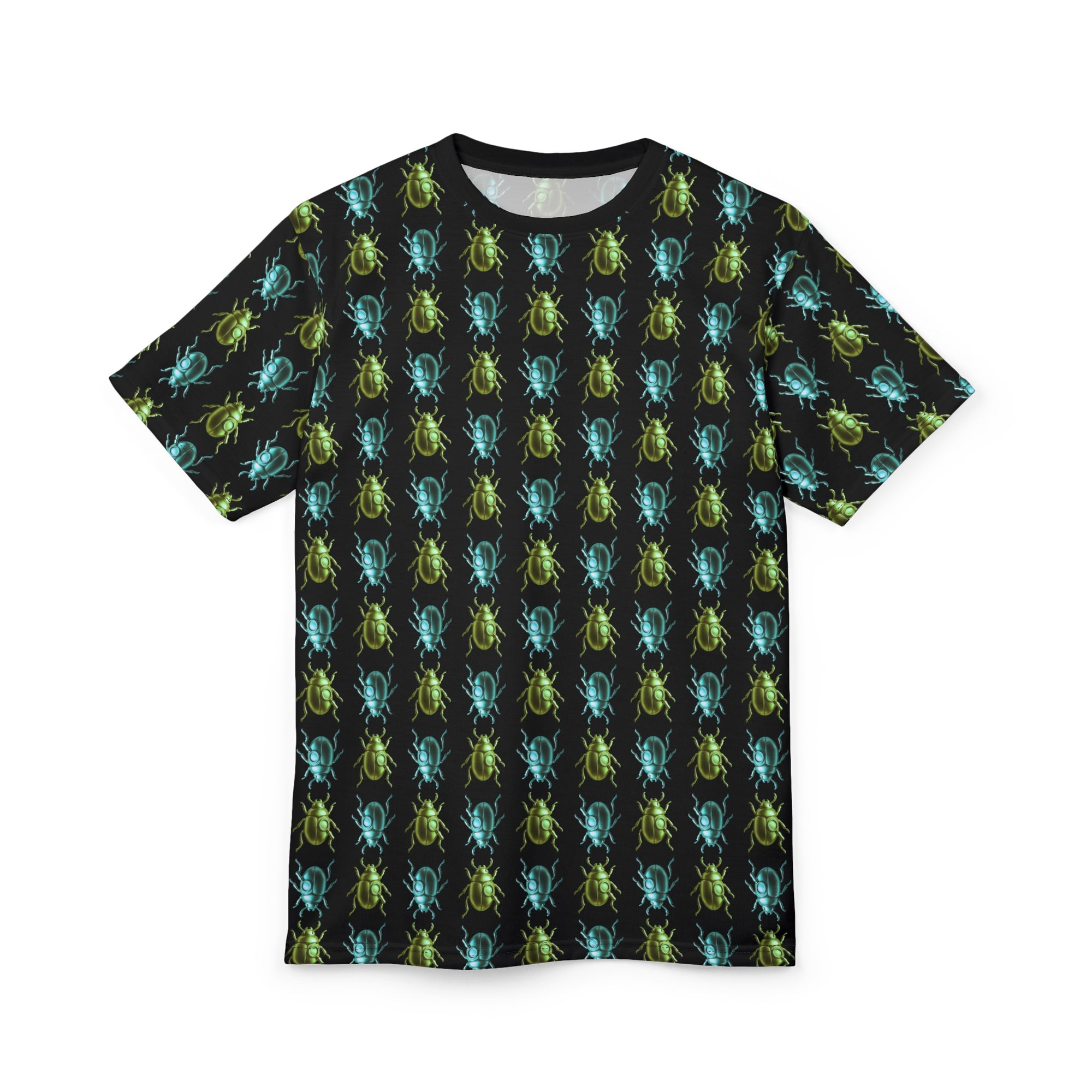 Beetle Neon Aqua Blue Green Color Pop, All Over Print T Shirt For Men & Women