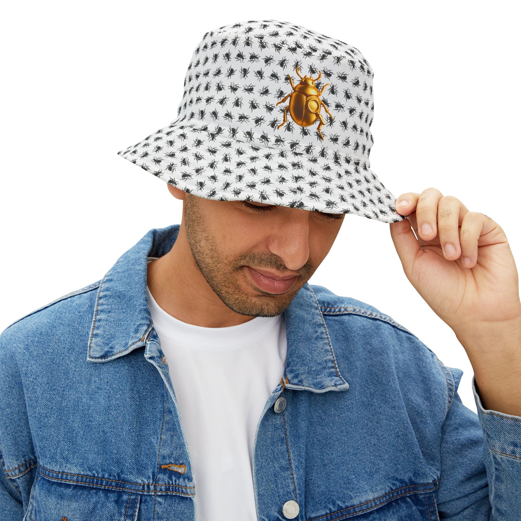 BUGGED OUT Gold Beetle Swarm Bucket Hat (AOP)