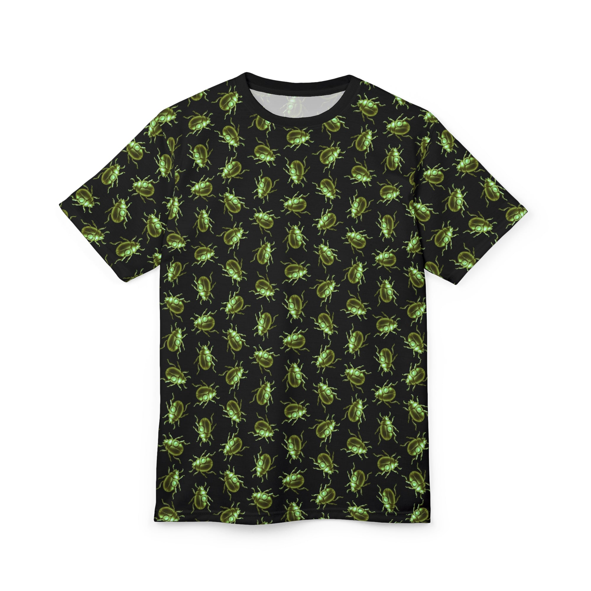 Beetle Neon Green Color Pop All Over Print T Shirt For Men & Women
