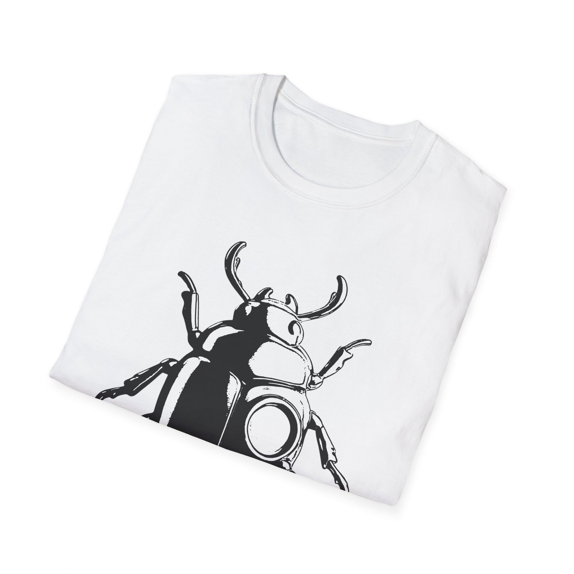 Beetle Graphic T-Shirt – Minimalist Insect Shirt, Nature-Inspired Unisex Tee, Entomology Gift, Aesthetic Bug Design, Unisex Softstyle T-Shirt