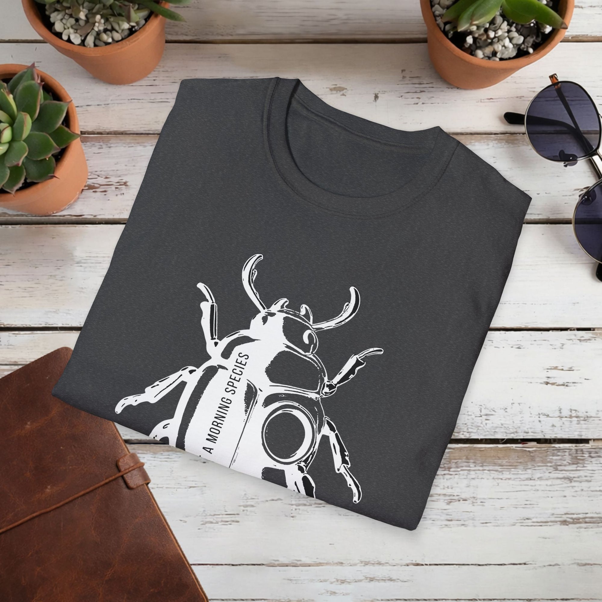 Not a Morning Species T Shirt | Funny Beetle Graphic Tee | Sarcastic Insect Shirt | Minimal Streetwear T-Shirt | Unisex Tee