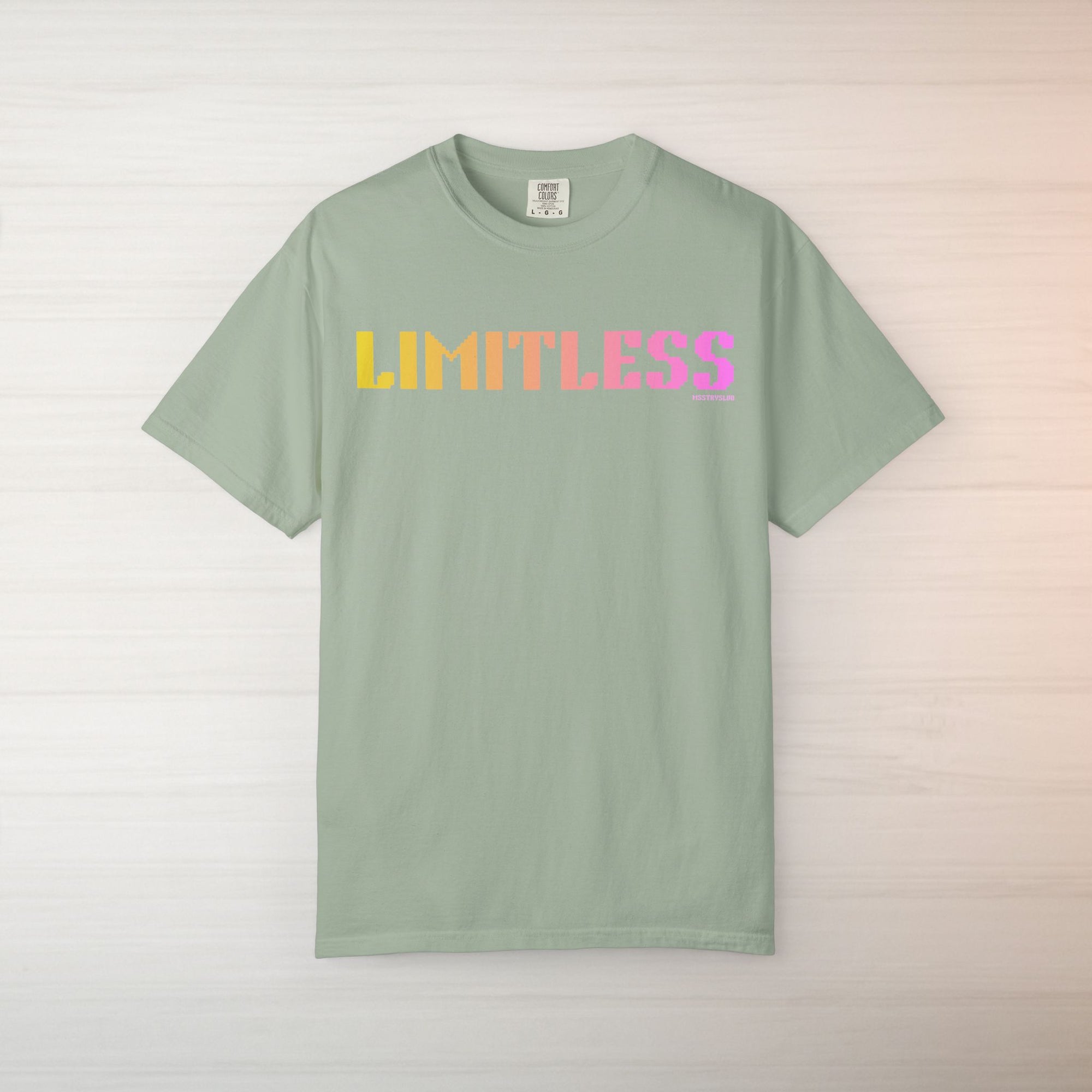 LIMITLESS Graphic T Shirt Aesthetic Streetwear Tee, Unisex Minimal Typography Shirt, Pastel Fashion Top