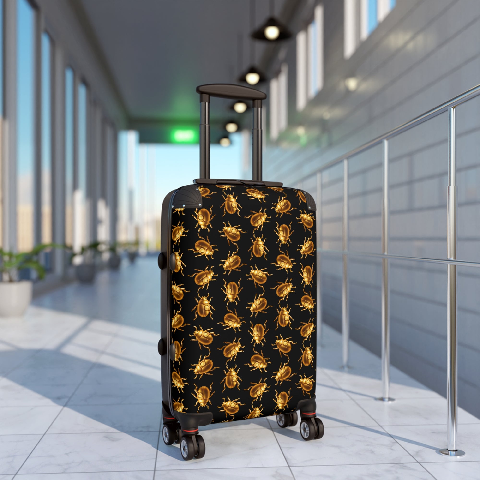 ✈️ "BUGGED AND BOLD" Suitcase - Golden Scarab Beetle Luggage