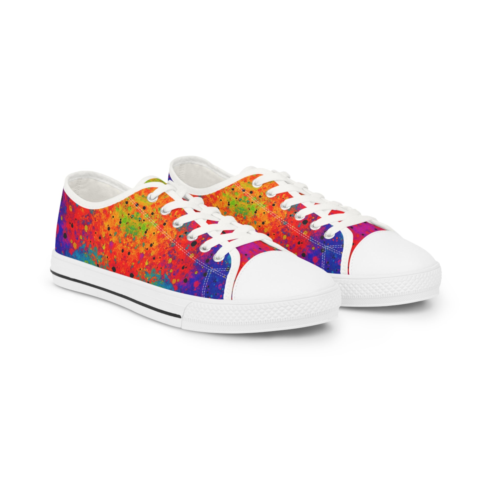 “SPECTRUMSTRIKE V1” Unisex Low Top Sneakers – Rainbow Graffiti Streetwear Edition, Men & Women