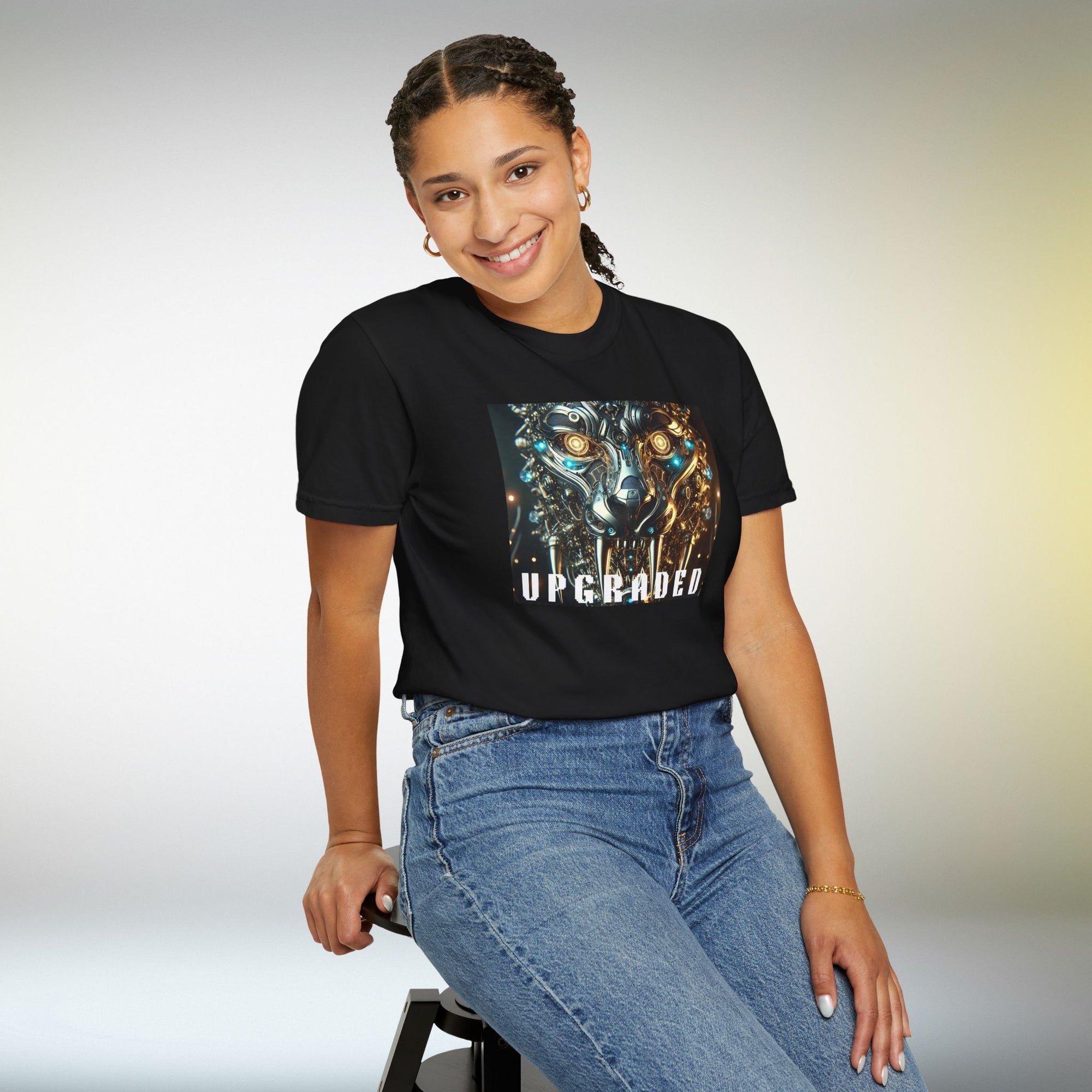 UPGRADED Cyber Panther T-Shirt | Futuristic Mechanical Animal Graphic Tee, Sci-Fi Streetwear Unisex