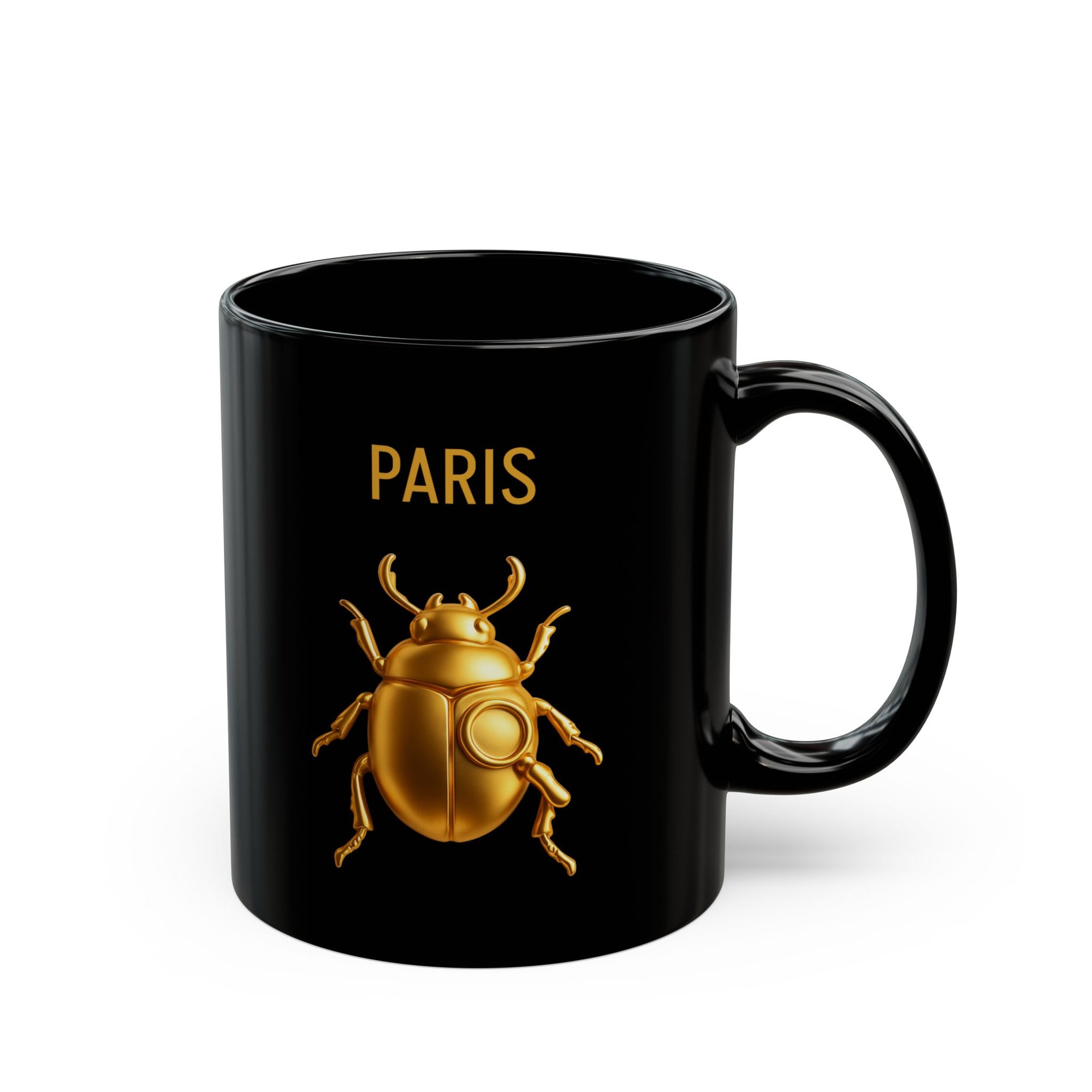 Paris - Golden Beetle Black Mug (11oz, 15oz)