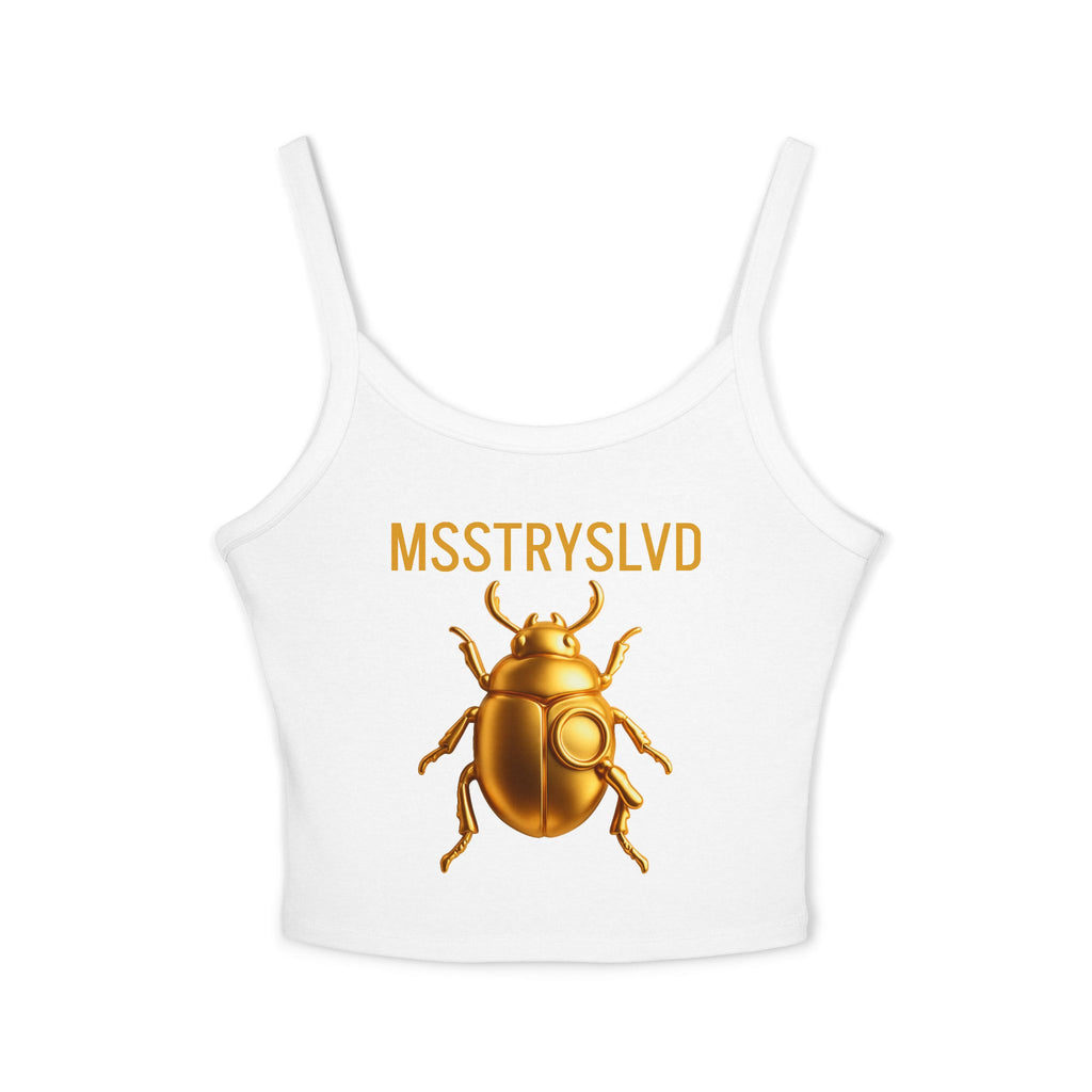 ✨ “MSSTRYSLVD BUG” CROP TANK Golden Beetle Edition II - Women's Spaghetti Strap Tank Top