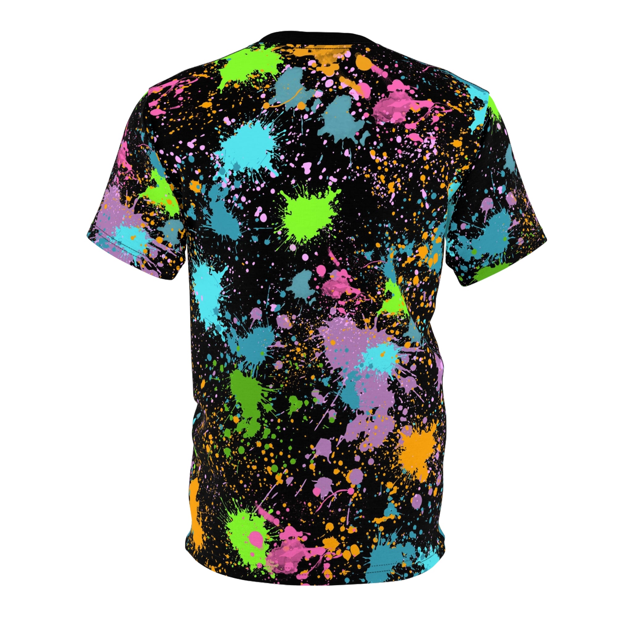 Neon Paint Splatter T-Shirt | Colourful Graphic Tee Festival Rave Streetwear Top