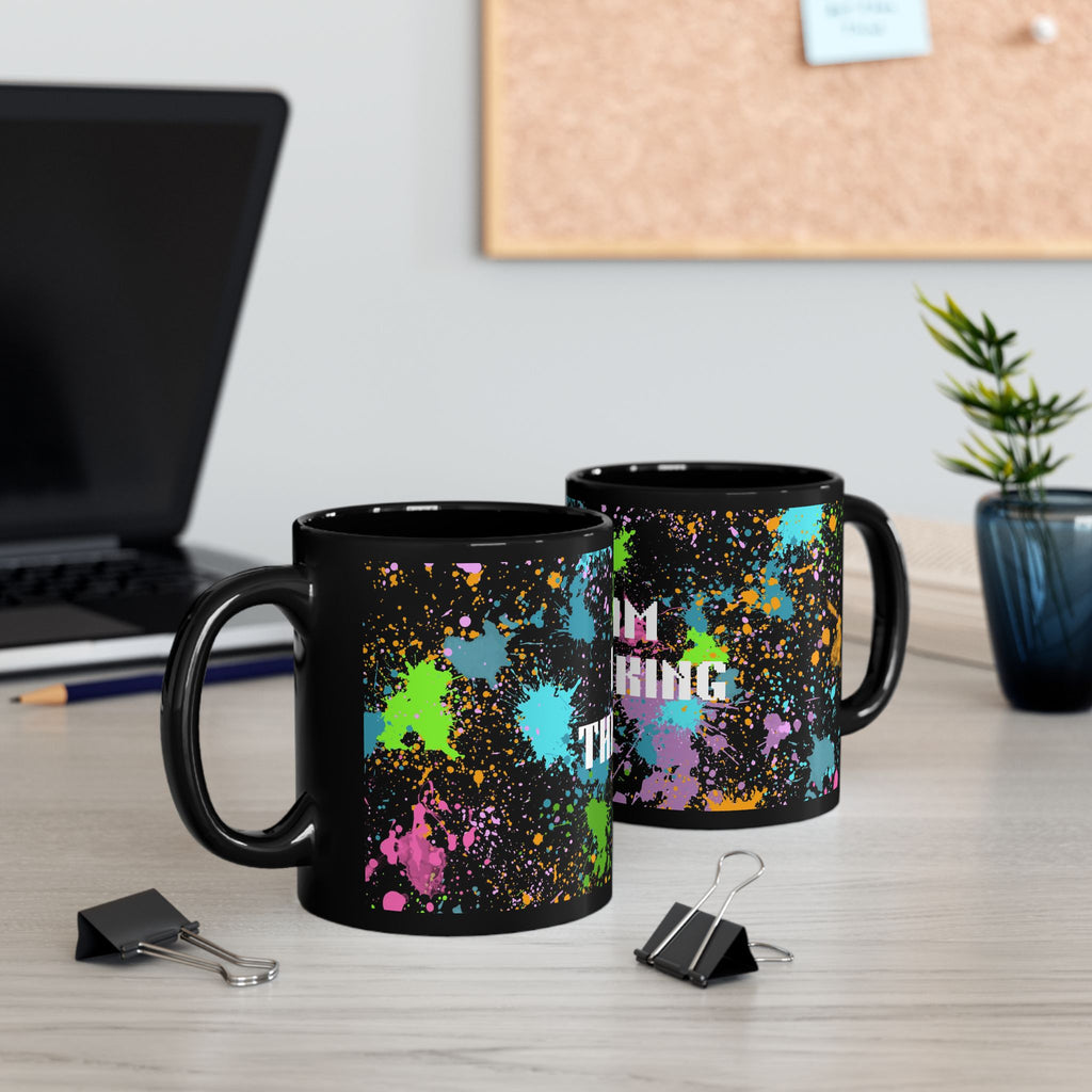 I Am Thinking Black Mug Color Splash Funny Coffee Cup Gift Office Friends