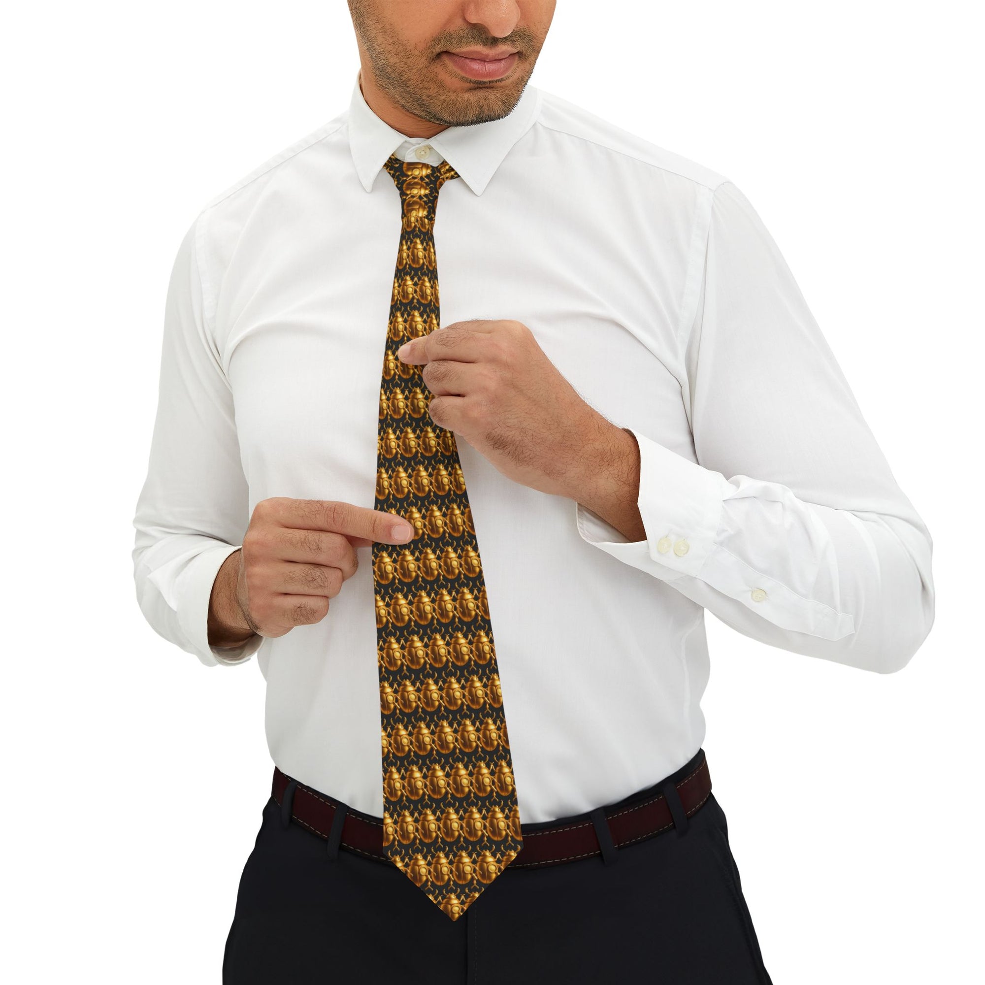 👔 Golden Beetle Statement Tie - Necktie