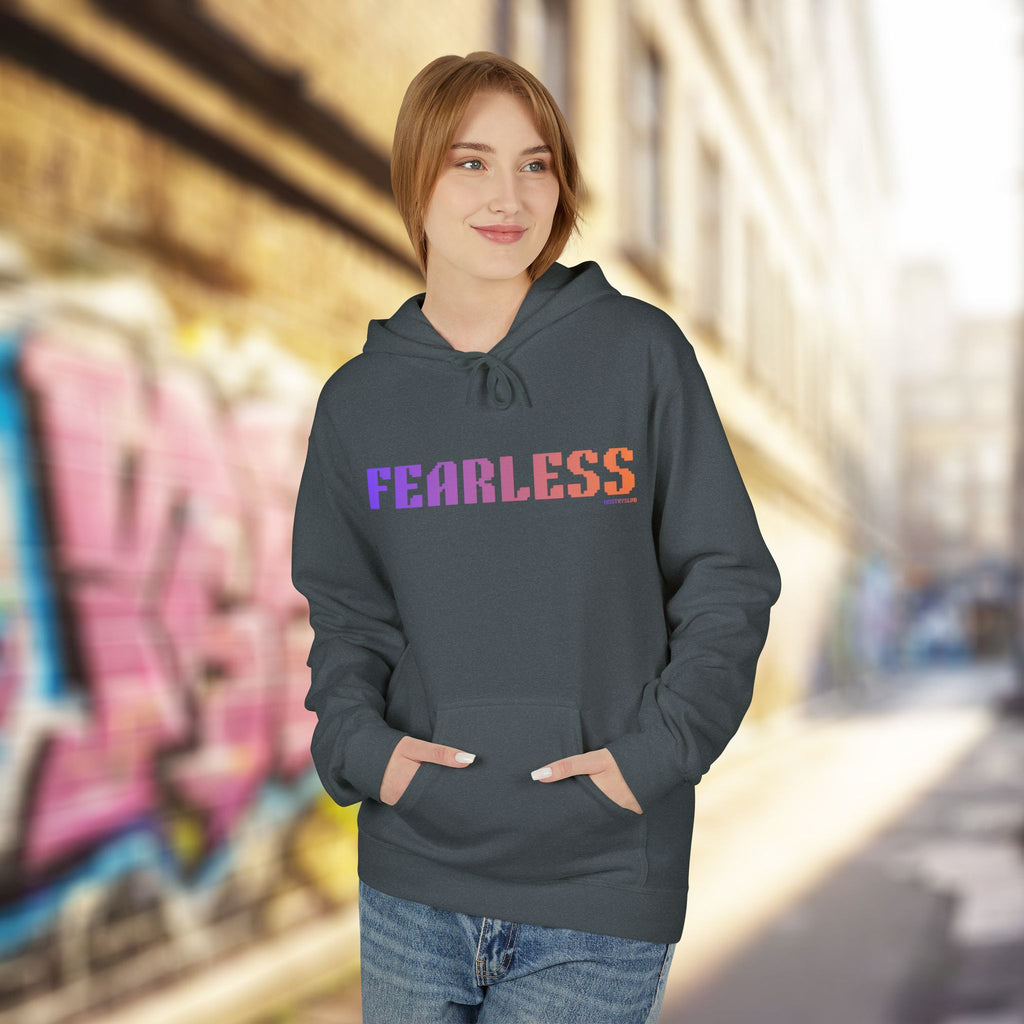 Fearless Bold Big Quote Hoodie | Bold Colorful Print Retro Graphic Pullover