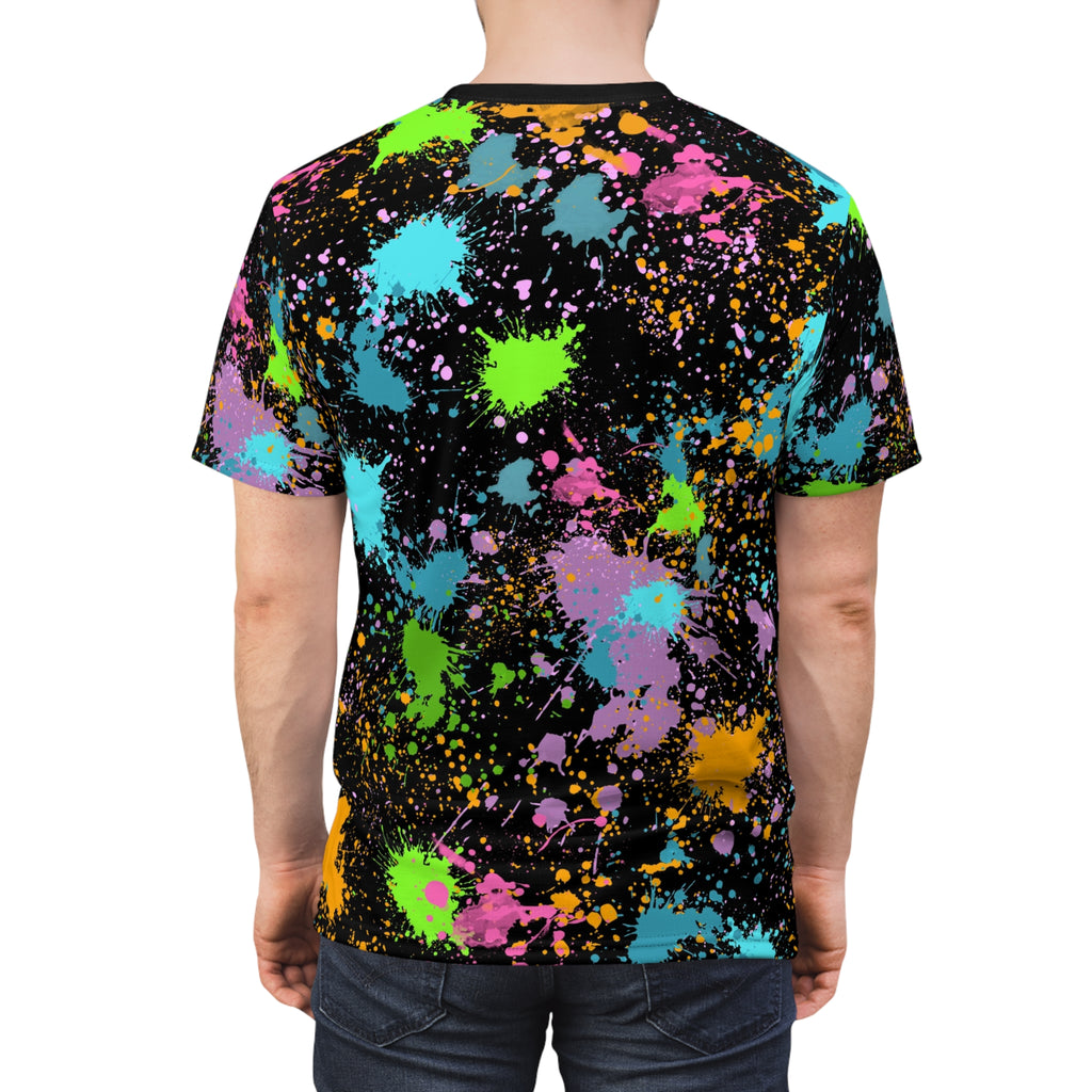 Neon Paint Splatter T-Shirt | Colourful Graphic Tee Festival Rave Streetwear Top