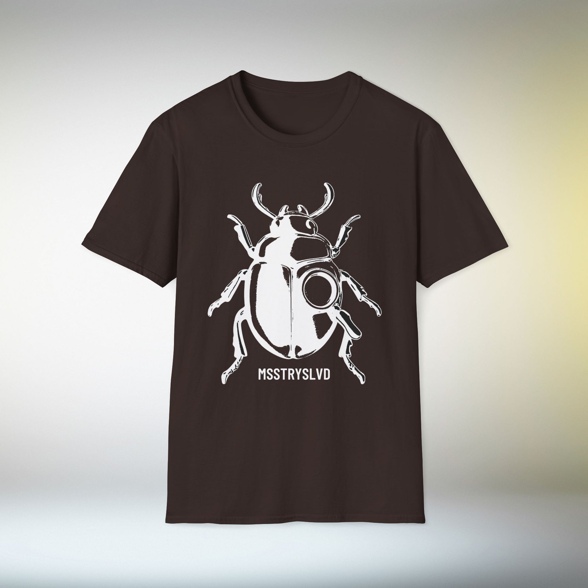 Beetle Graphic T-Shirt – Minimalist Insect Shirt, Nature-Inspired Unisex Tee, Entomology Gift, Aesthetic Bug Design White Graphic