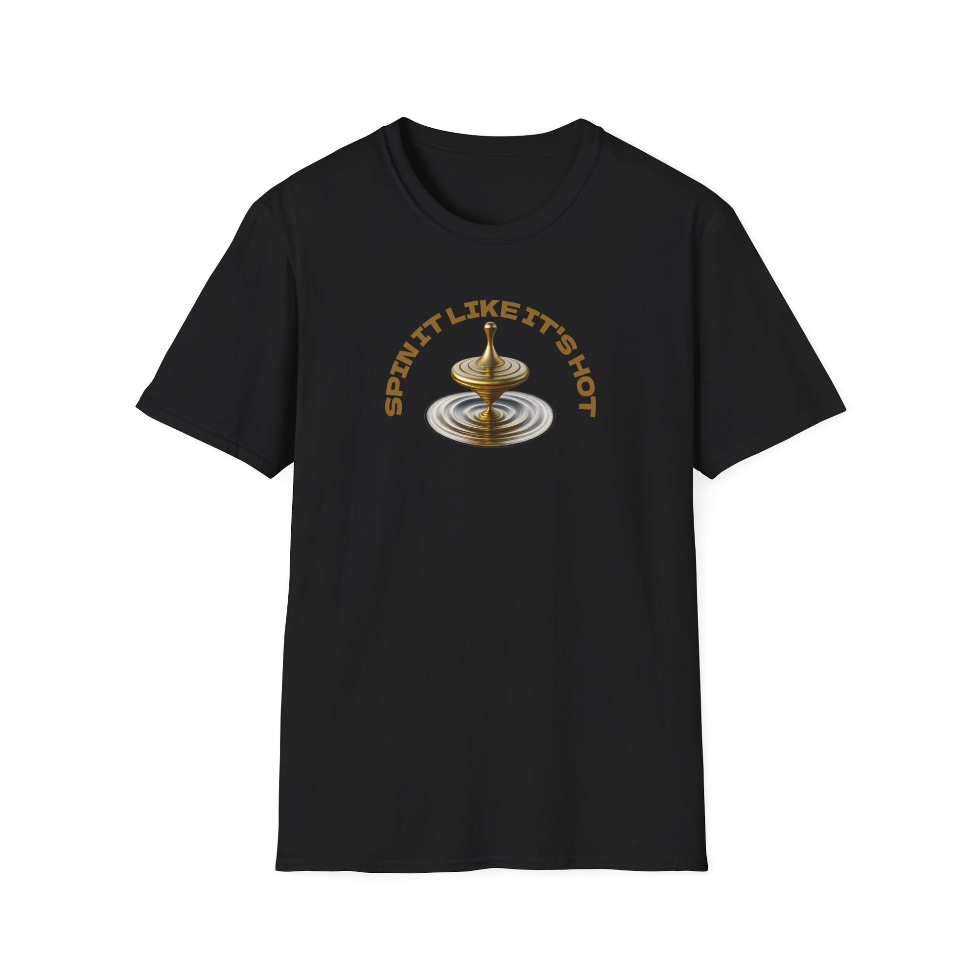 Spin It Like It's Hot T-Shirt – Funny Golden Spinning Top Tee | Glam & Balance Graphic Shirt