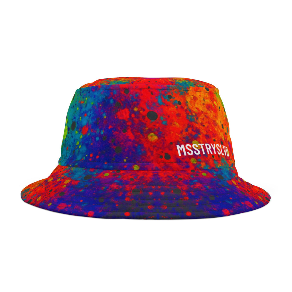 INFERNO Color Splash Bucket Hat in Neon Rainbow Print | Reversible Festival Hat for Men & Women | Bold Summer Streetwear