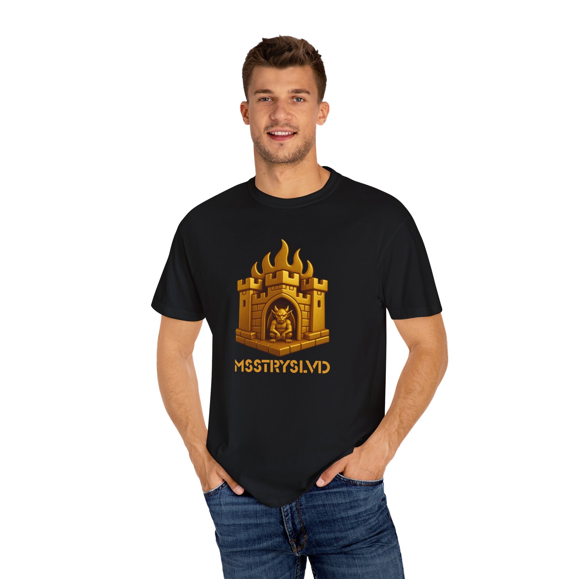 “GOLDEN CITADEL V1” Graphic T-Shirt – Golden Castle Beetle Vault Rush Streetwear Edition For Men & Women