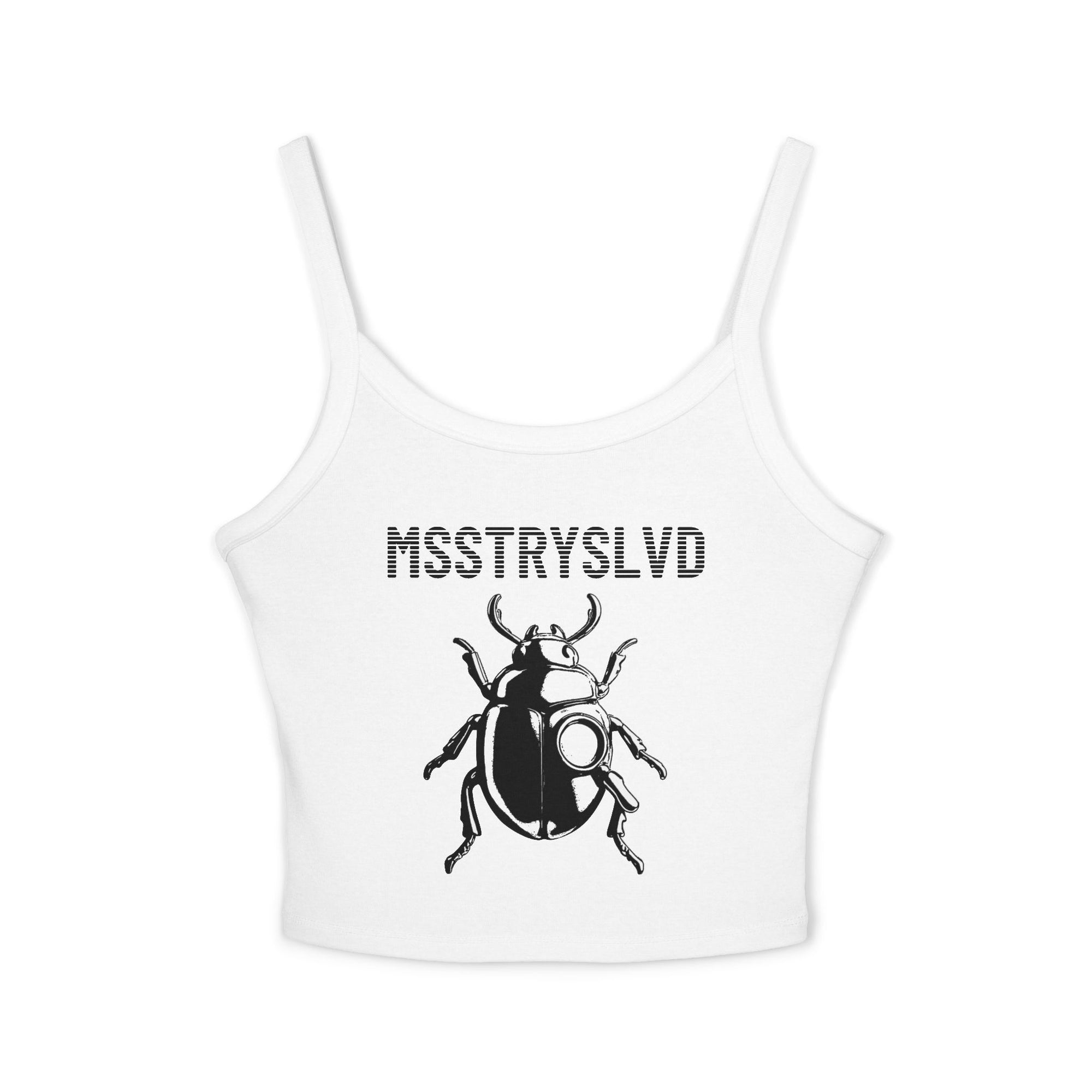 ✨ “MSSTRYSLVD BUG” CROP TANK Golden Beetle Edition - Women's Spaghetti Strap Tank Top