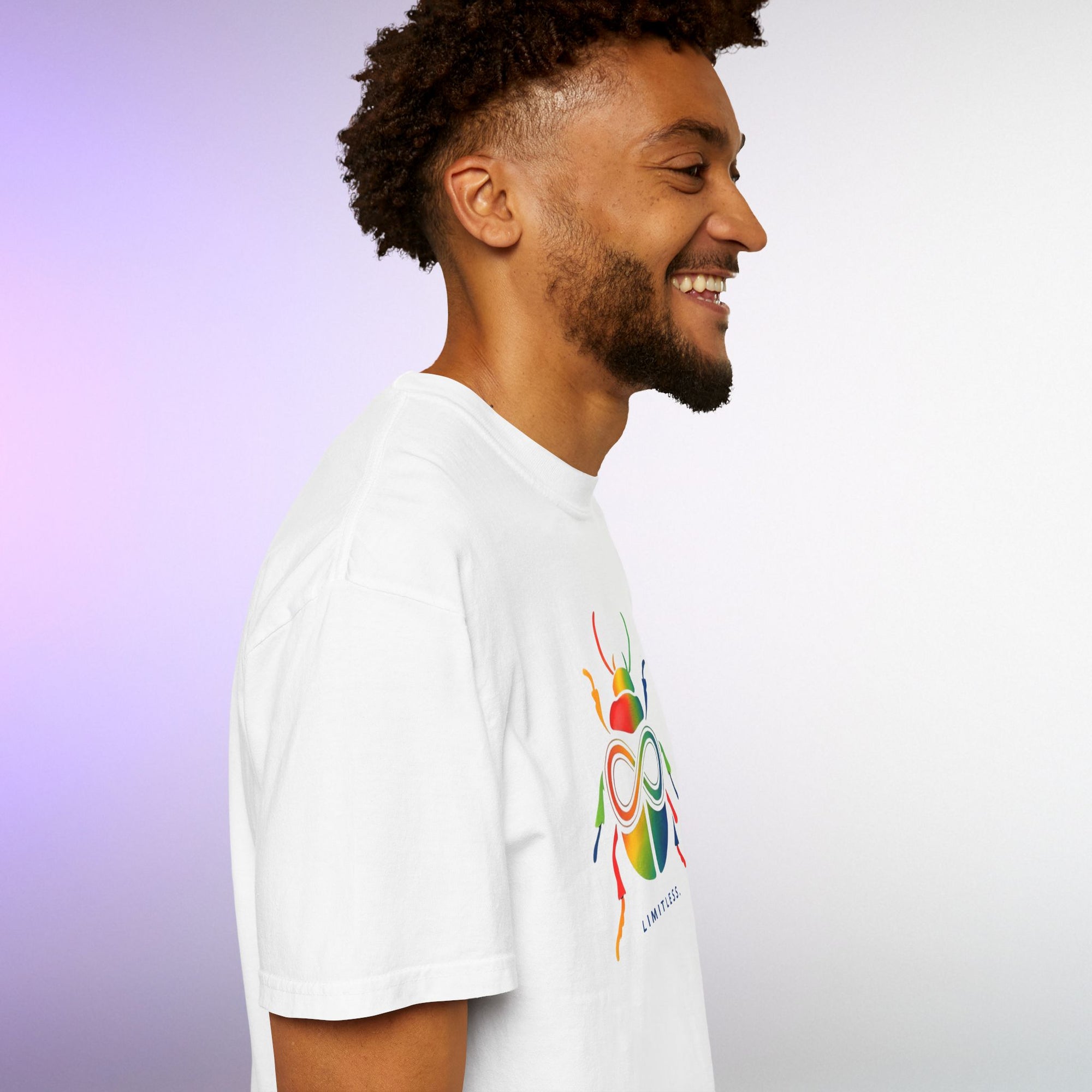 Limitless Beetle T Shirt | Infinity Symbol Graphic Tee | Colorful Scarab Art Shirt | Motivational Streetwear T-Shirt | Unisex Tee