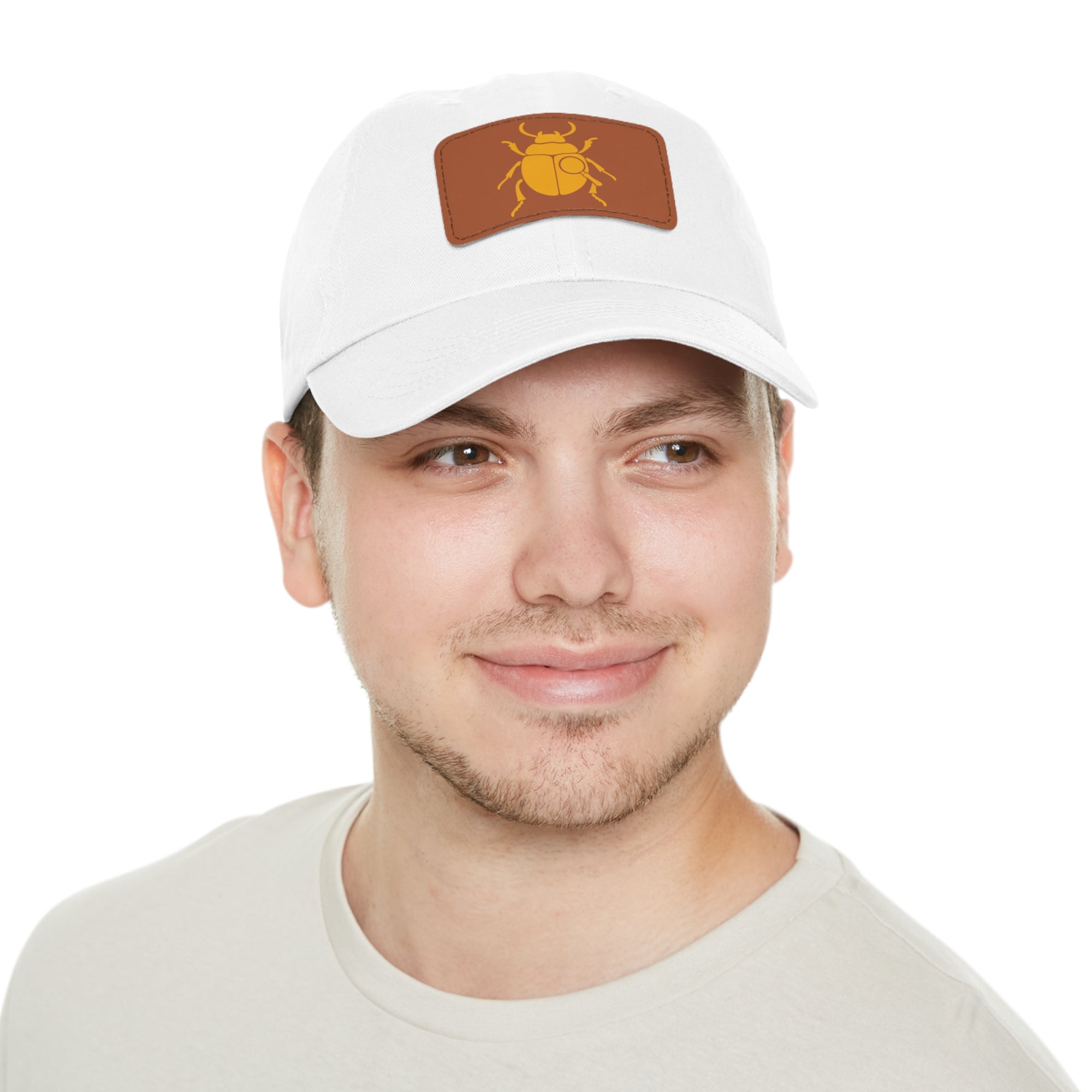 Golden Beetle - Dad Hat with Leather Patch (Rectangle)