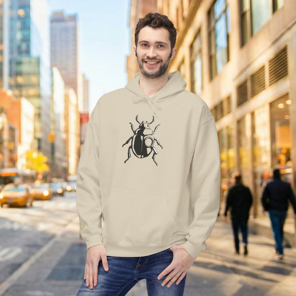 Beetle Graphic Hoodie Minimalist Insect Nature-Inspired Elegant Hoodie