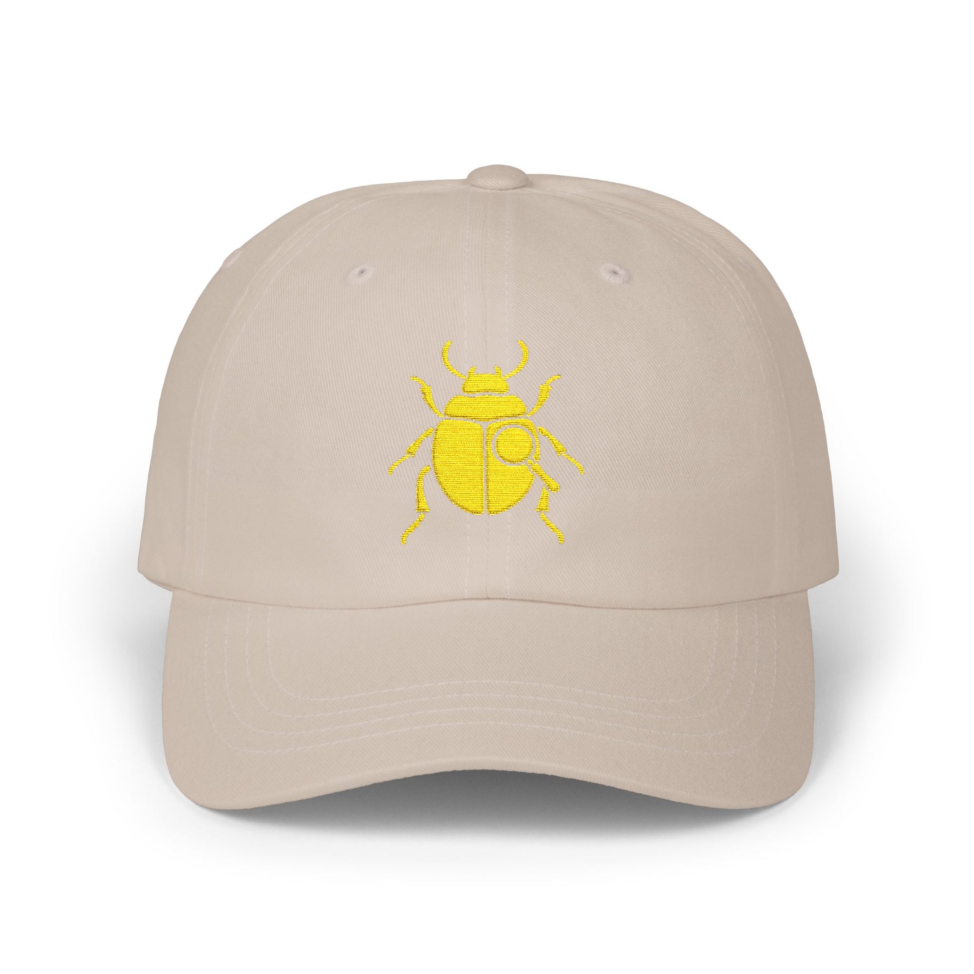 Classic Unisex Dad Cap with Gold Beetle Embroidery – Retro Bug Design, Cool Streetwear Golden Insect Aesthetic Cap