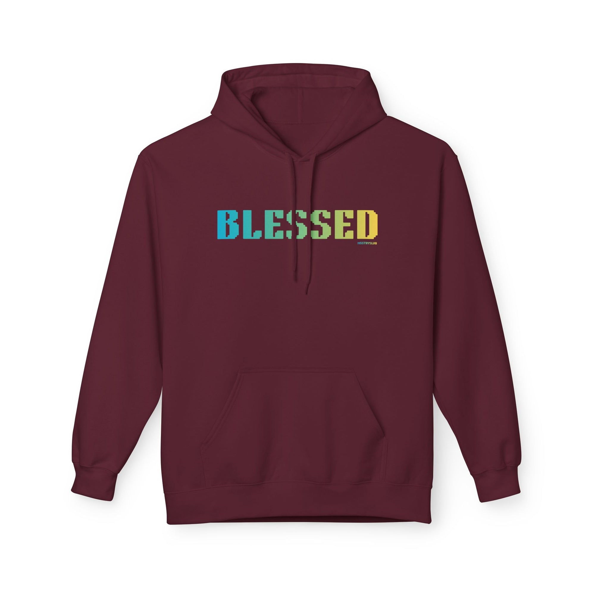 Blessed Big Quote Hoodie | Bold Colorful Print Grateful Retro Graphic Pullover