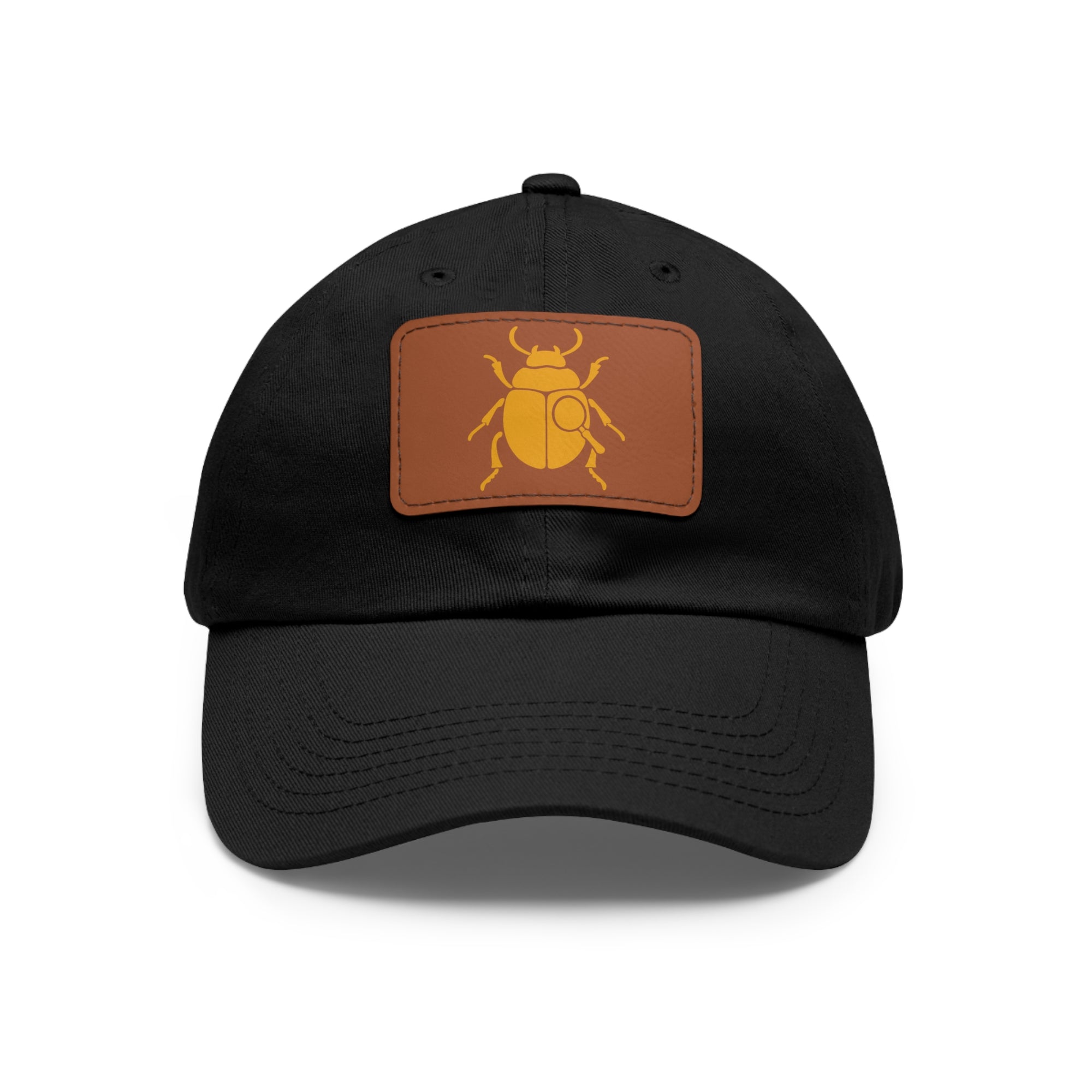 Golden Beetle - Dad Hat with Leather Patch (Rectangle)