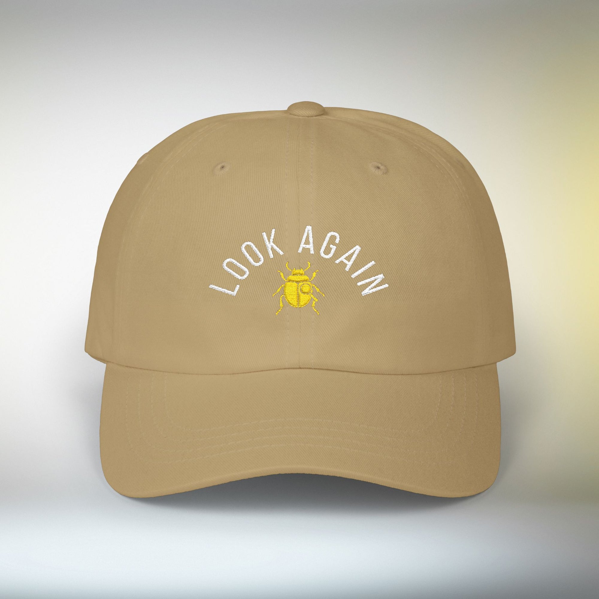 Look Again Embroidered Cap | Minimal Beetle Dad Hat, Premium Unisex Embroidery, Subtle Streetwear Hat