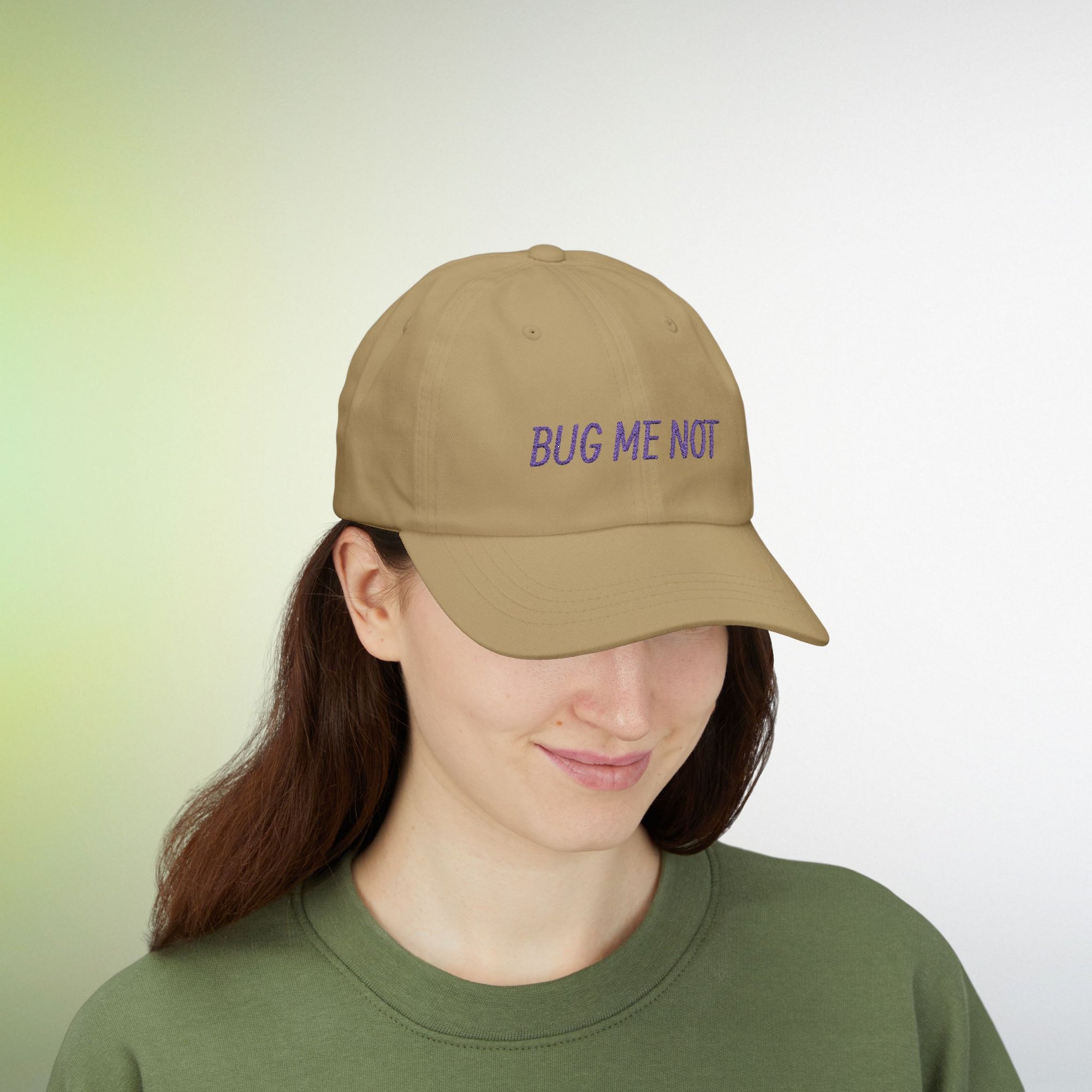 BUG ME NOT Embroidered Cap | Funny Beetle Hat | Minimal Streetwear Dad Cap | Unisex Insect Embroidery Hat