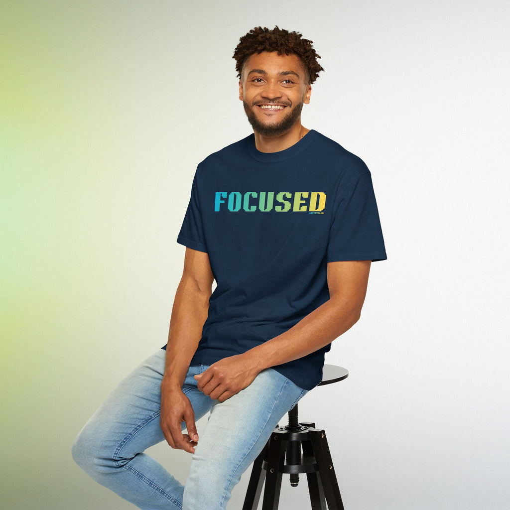FOCUSED Graphic T Shirt Aesthetic Streetwear Tee, Unisex Minimal Typography Shirt, Study Pastel Fashion Top