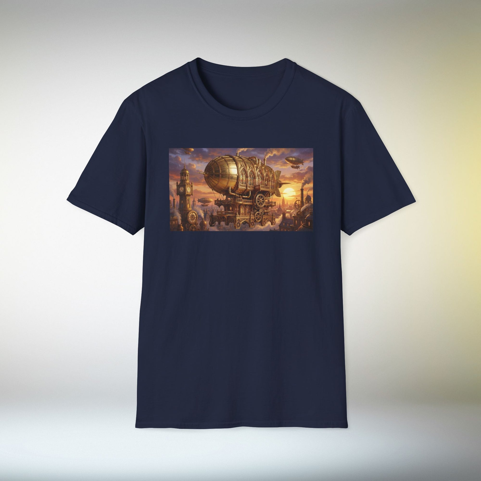 Steampunk Airship T-Shirt | Fantasy Vintage Flying Machine Graphic Tee Retro