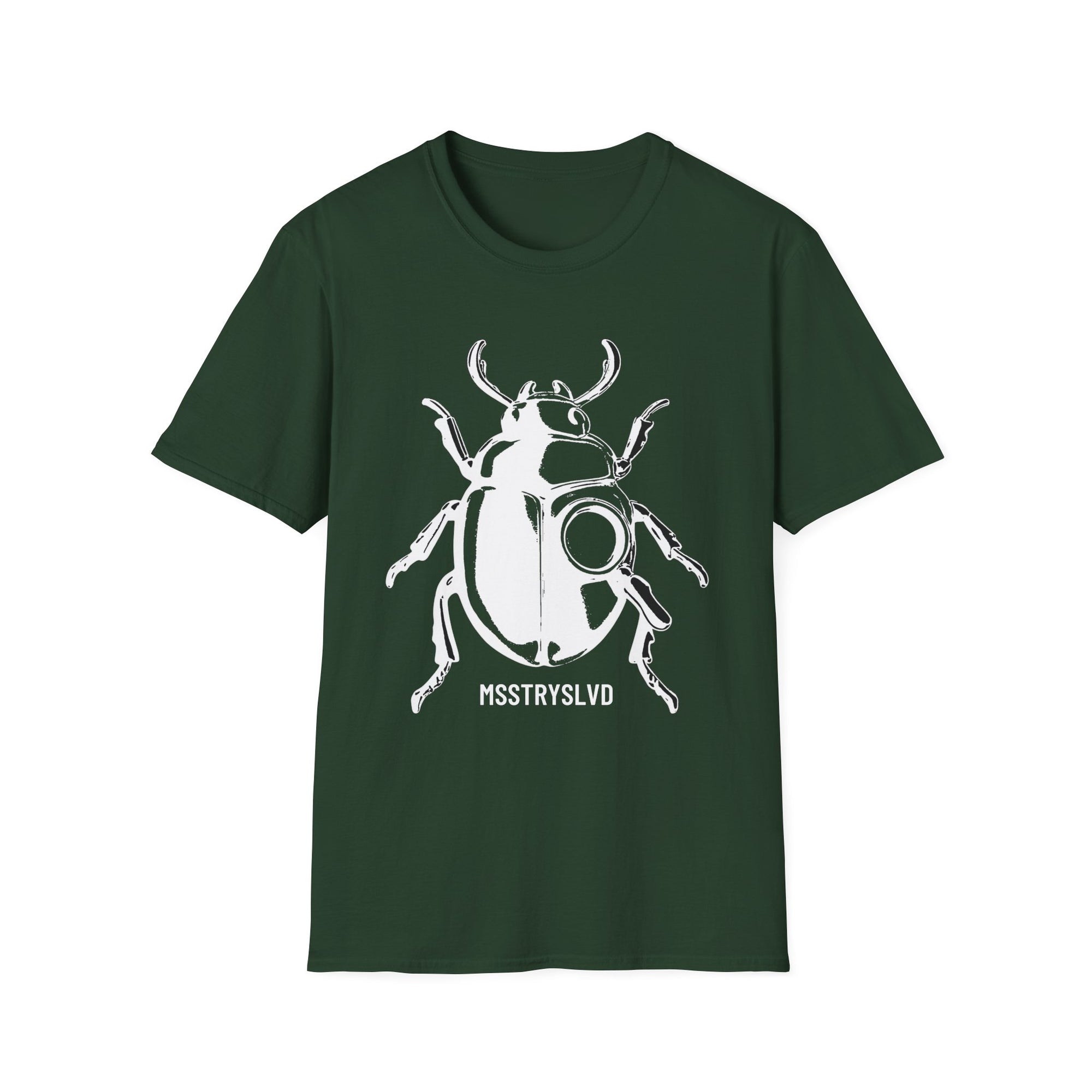 Beetle Graphic T-Shirt – Minimalist Insect Shirt, Nature-Inspired Unisex Tee, Entomology Gift, Aesthetic Bug Design White Graphic