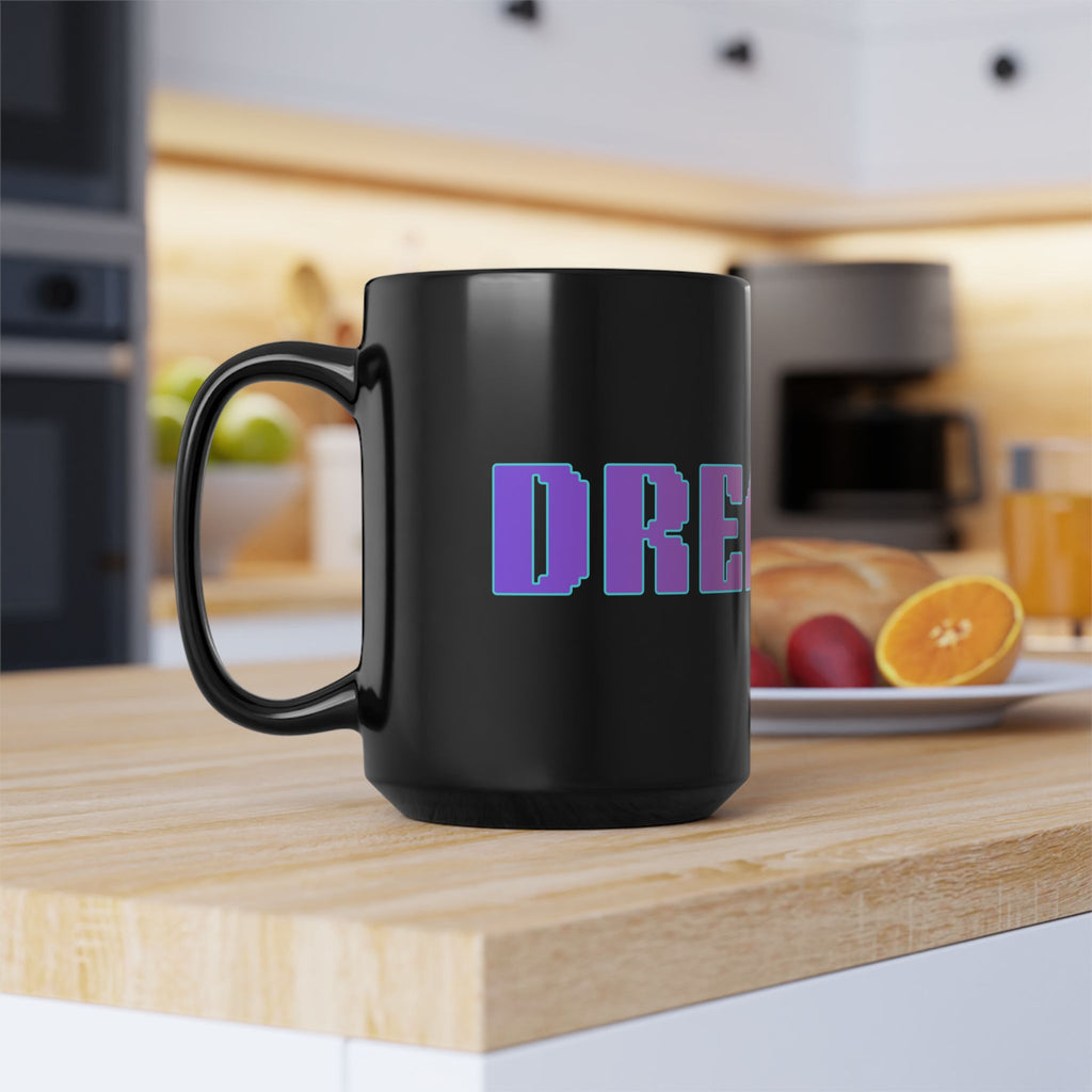 Dreamer Black Mug Color Gradient Funny Coffee Cup Gift Work Office Friends