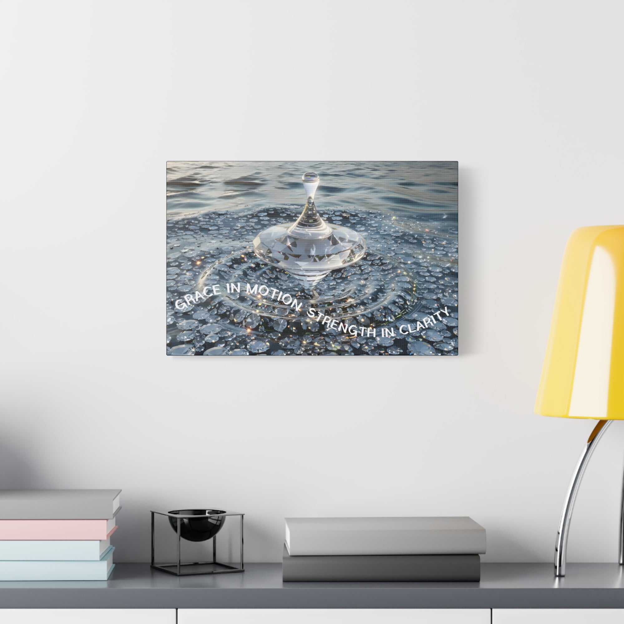 Grace in Motion – Crystal Spinning Top Matte Canvas | Strength in Clarity Inspirational Wall Art