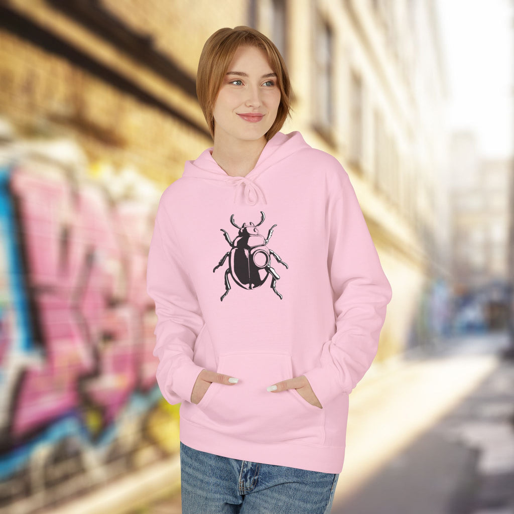Beetle Graphic Hoodie Minimalist Insect Nature-Inspired Elegant Hoodie