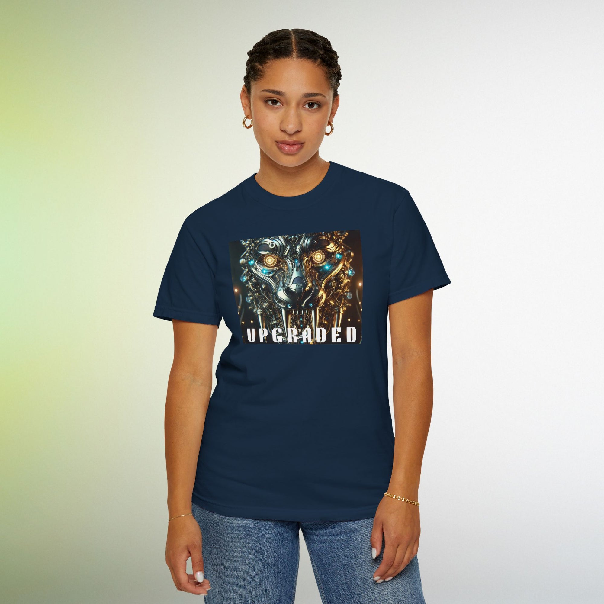UPGRADED Cyber Panther T-Shirt | Futuristic Mechanical Animal Graphic Tee, Sci-Fi Streetwear Unisex