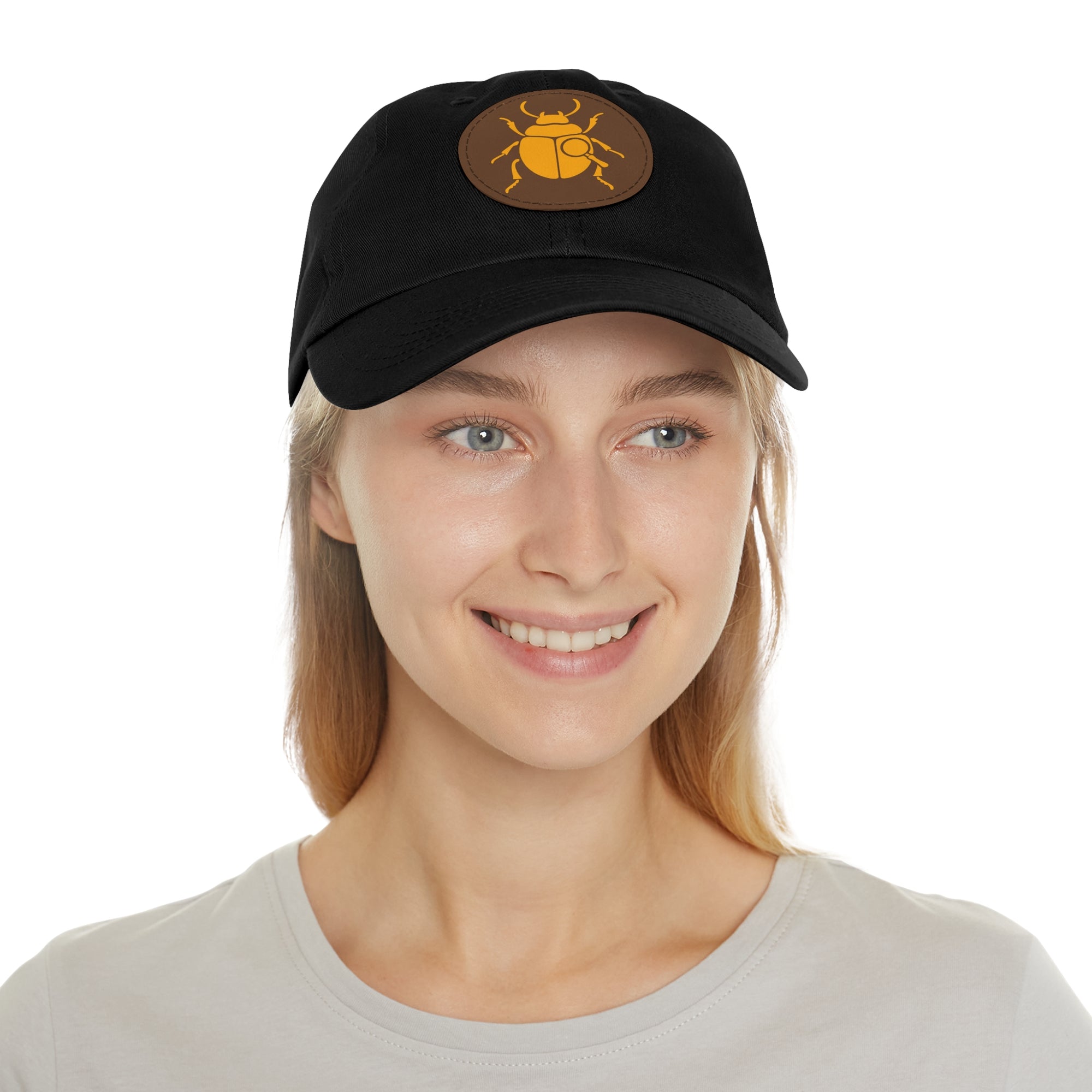 Golden Beetle - Dad Hat with Leather Patch (Round)