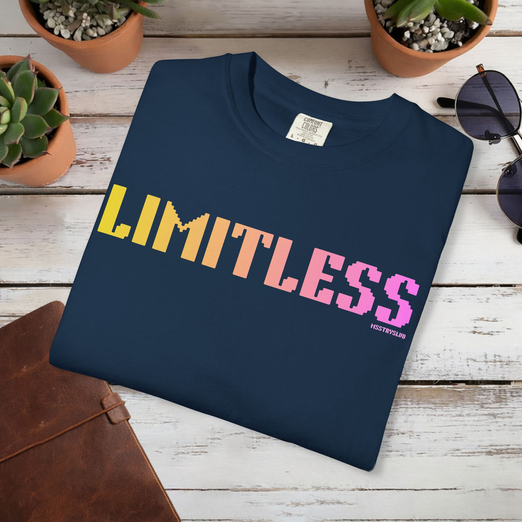 LIMITLESS Graphic T Shirt Aesthetic Streetwear Tee, Unisex Minimal Typography Shirt, Pastel Fashion Top