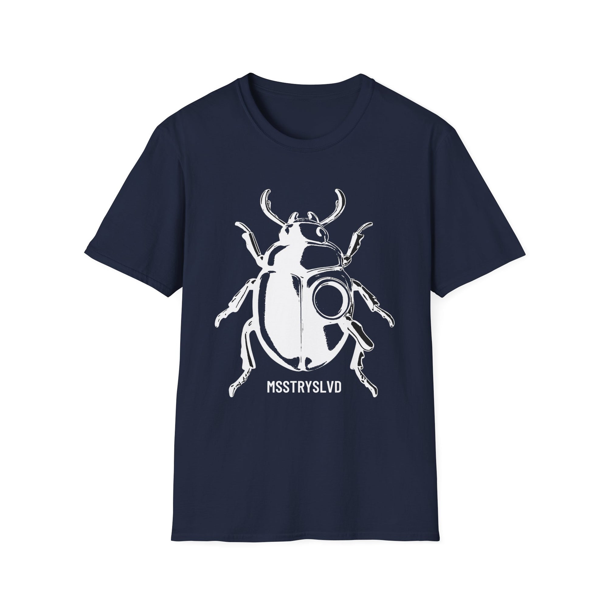 Beetle Graphic T-Shirt – Minimalist Insect Shirt, Nature-Inspired Unisex Tee, Entomology Gift, Aesthetic Bug Design White Graphic