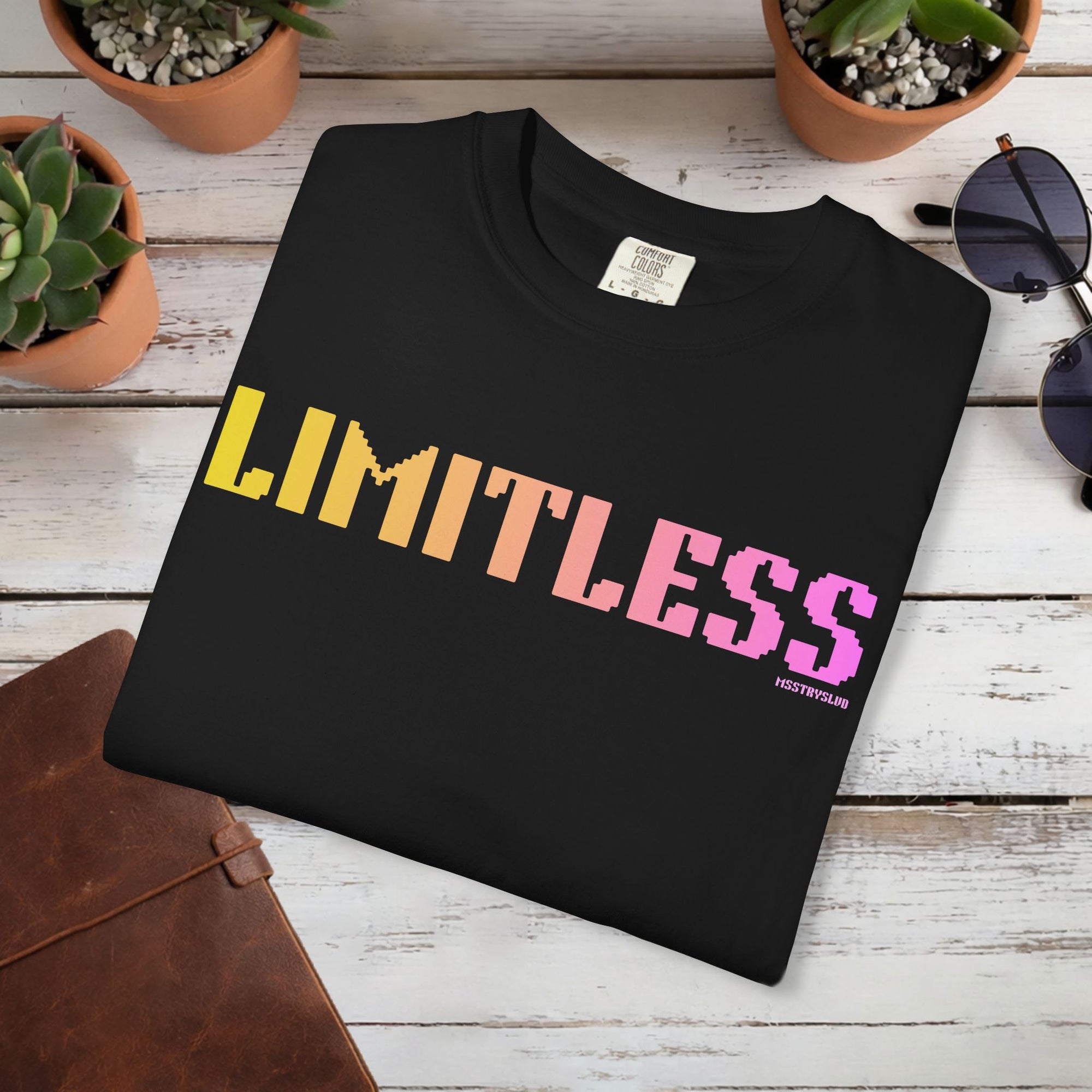 LIMITLESS Graphic T Shirt Aesthetic Streetwear Tee, Unisex Minimal Typography Shirt, Pastel Fashion Top