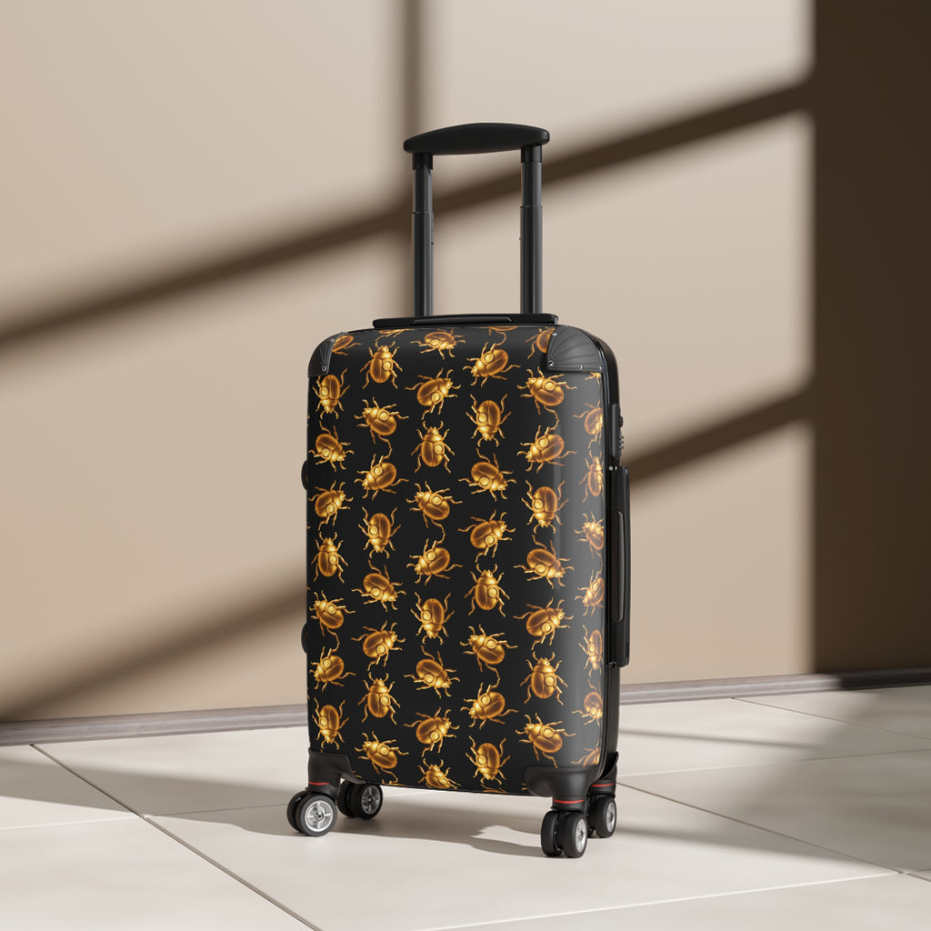 ✈️ "BUGGED AND BOLD" Suitcase - Golden Scarab Beetle Luggage
