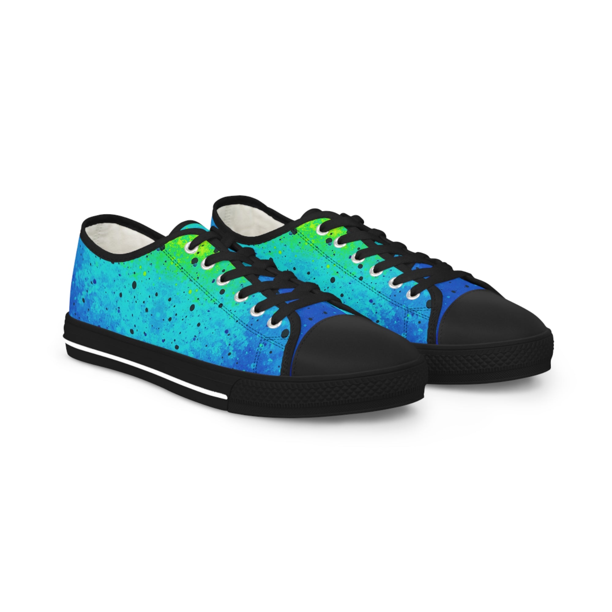 “AQUA V1” Unisex Low Top Sneakers – Color Gradient Graffiti Streetwear Edition, Men & Women