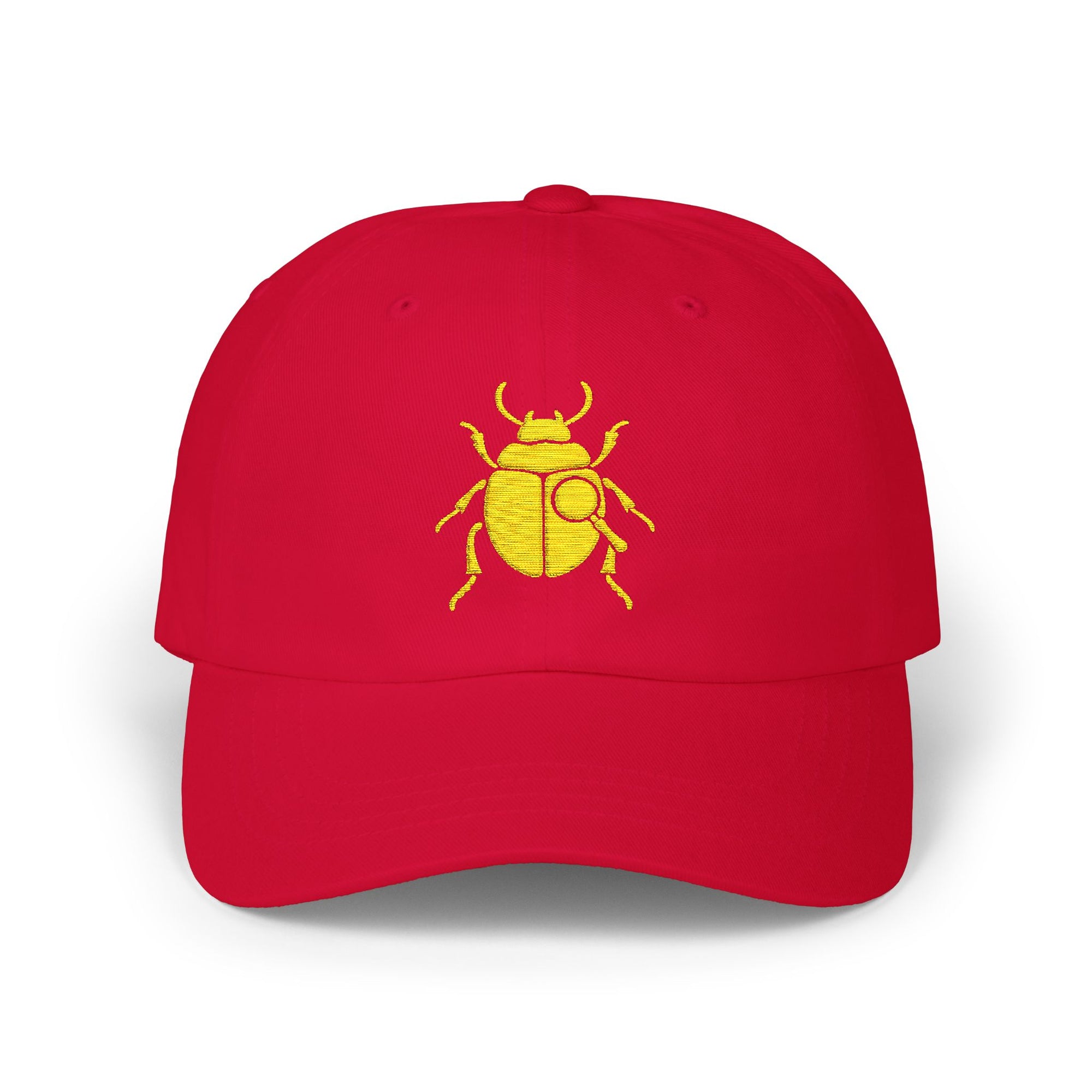 Classic Unisex Dad Cap with Gold Beetle Embroidery – Retro Bug Design, Cool Streetwear Golden Insect Aesthetic Cap