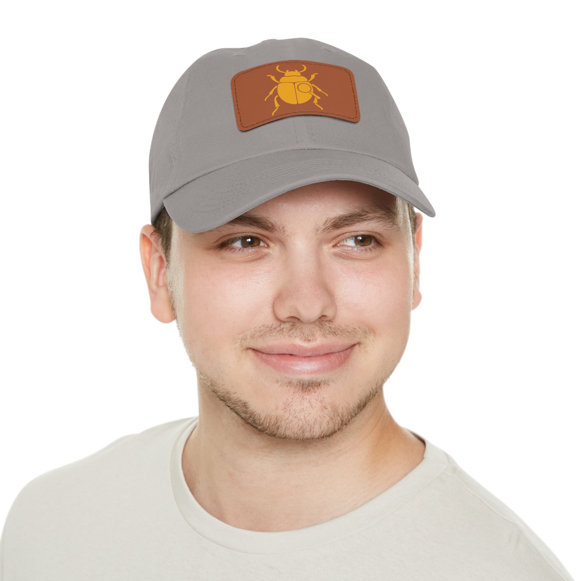 Golden Beetle - Dad Hat with Leather Patch (Rectangle)