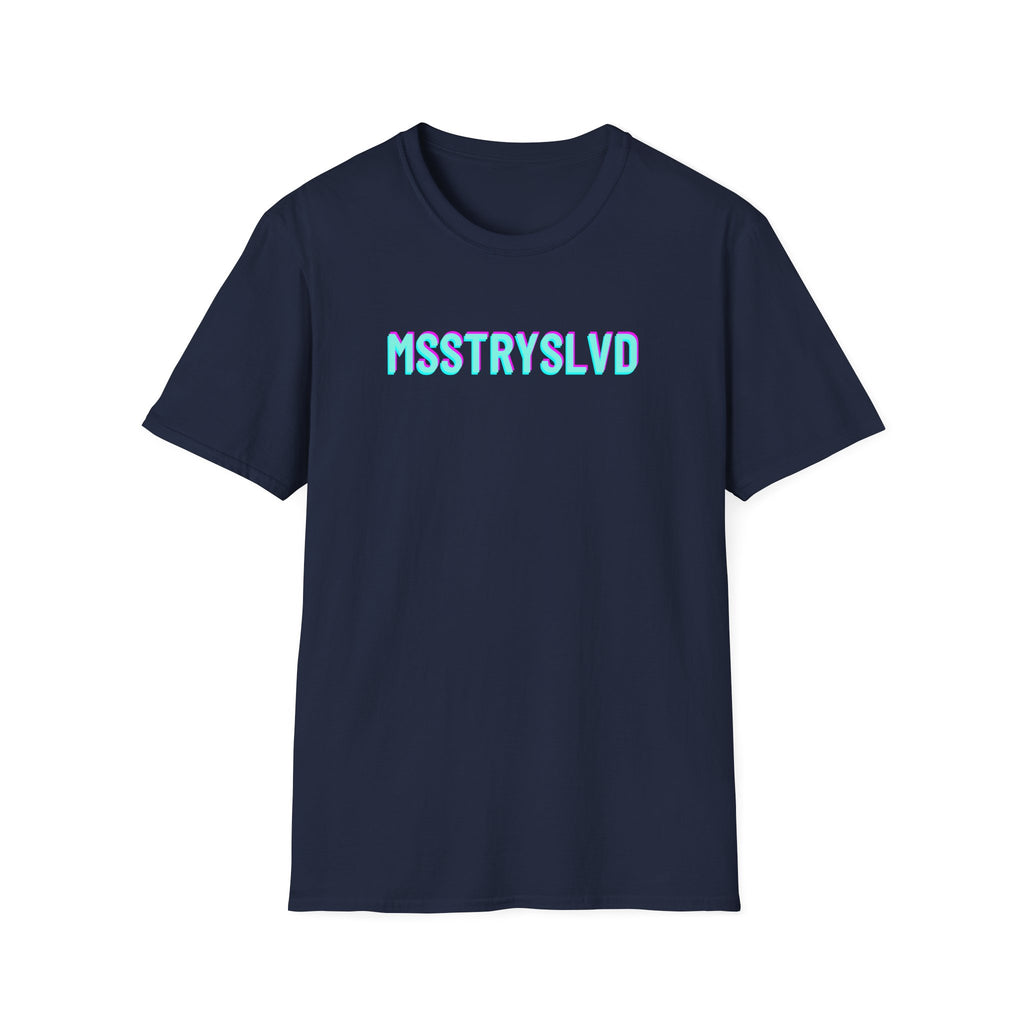 MSSTRYSLVD Neon Glitch Type II T-Shirt – Bold Text Unisex Shirt, Typography Lovers Gift
