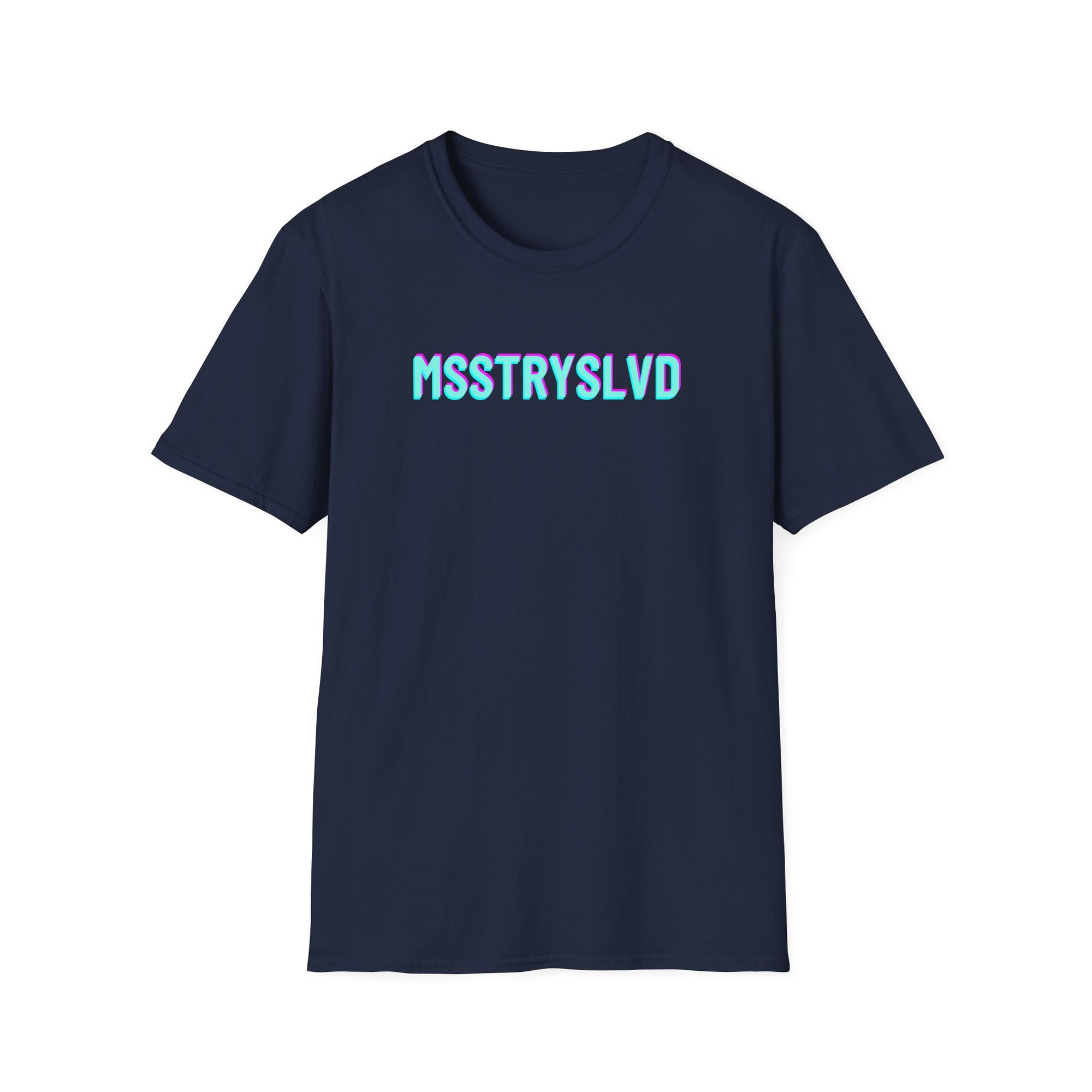 MSSTRYSLVD Neon Glitch Type II T-Shirt – Bold Text Unisex Shirt, Typography Lovers Gift