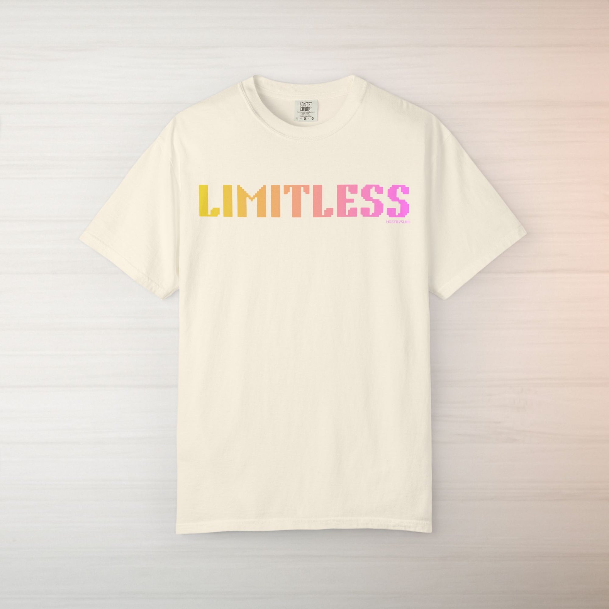 LIMITLESS Graphic T Shirt Aesthetic Streetwear Tee, Unisex Minimal Typography Shirt, Pastel Fashion Top