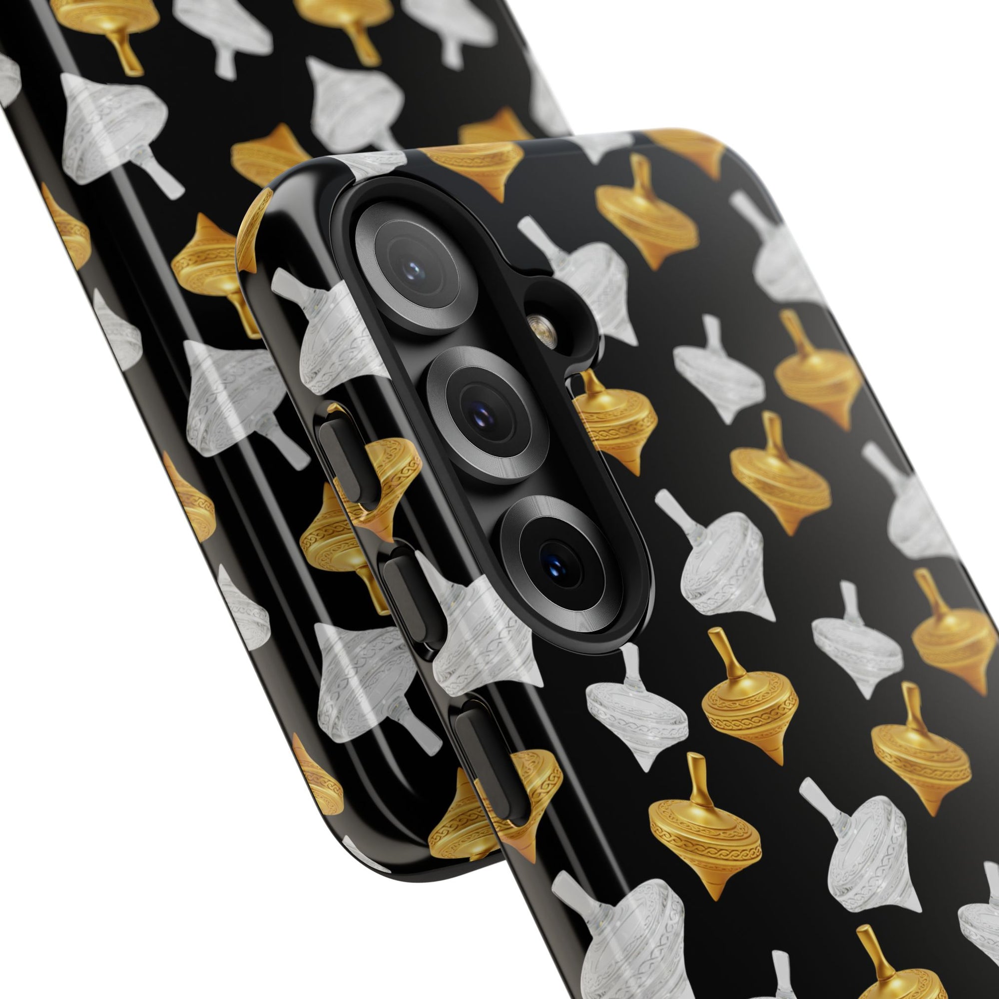 Golden Spin Pattern Tough Phone Cases – Minimalist Art Design | Protective iPhone, Samsung & Pixel Cover
