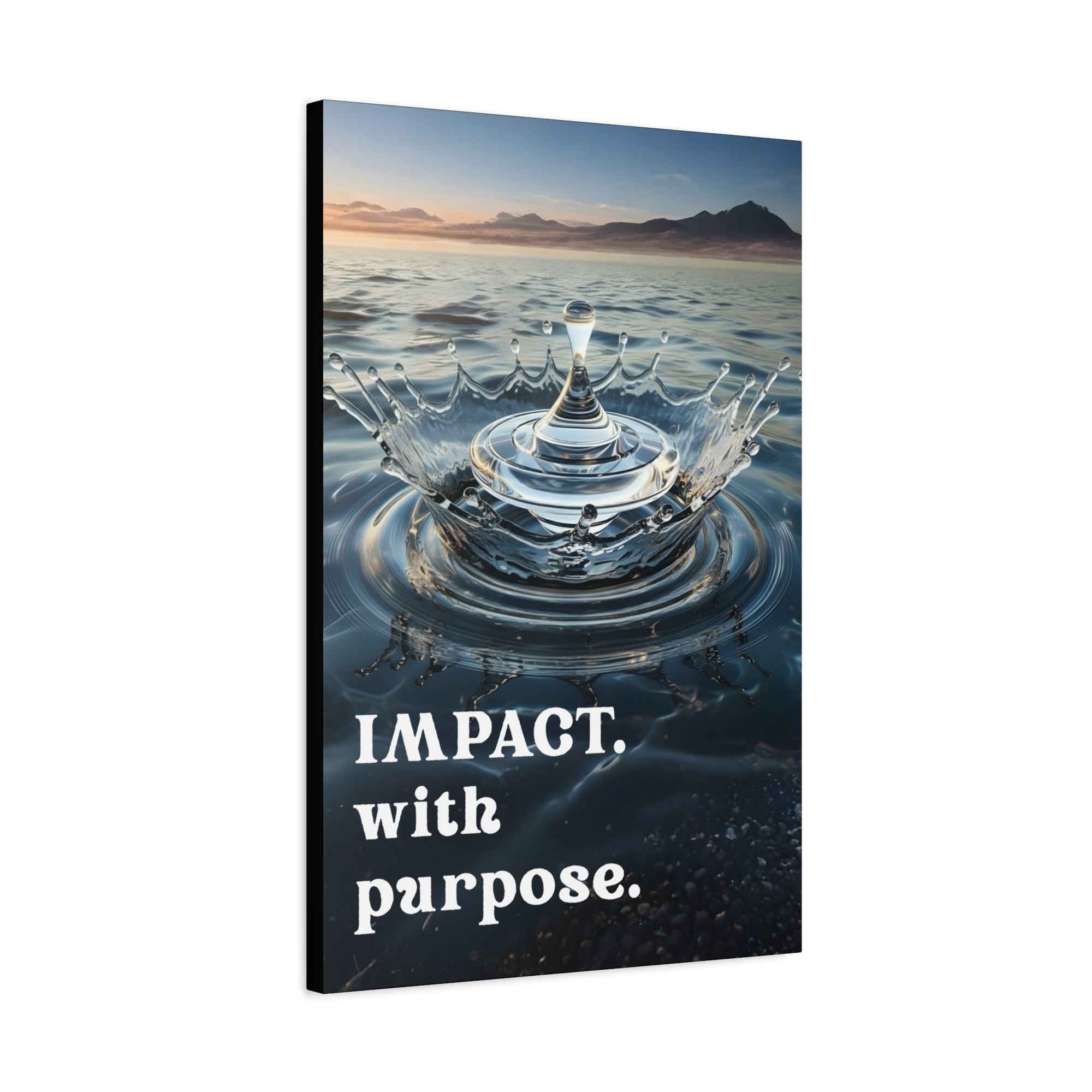 Impact with Purpose – Liquid Ripple Matte Canvas | Inspirational Minimalist Wall Art 20″ x 30″ (Vertical)
