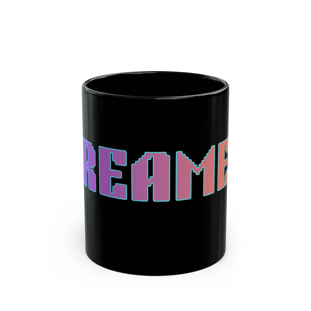 Dreamer Black Mug Color Gradient Funny Coffee Cup Gift Work Office Friends